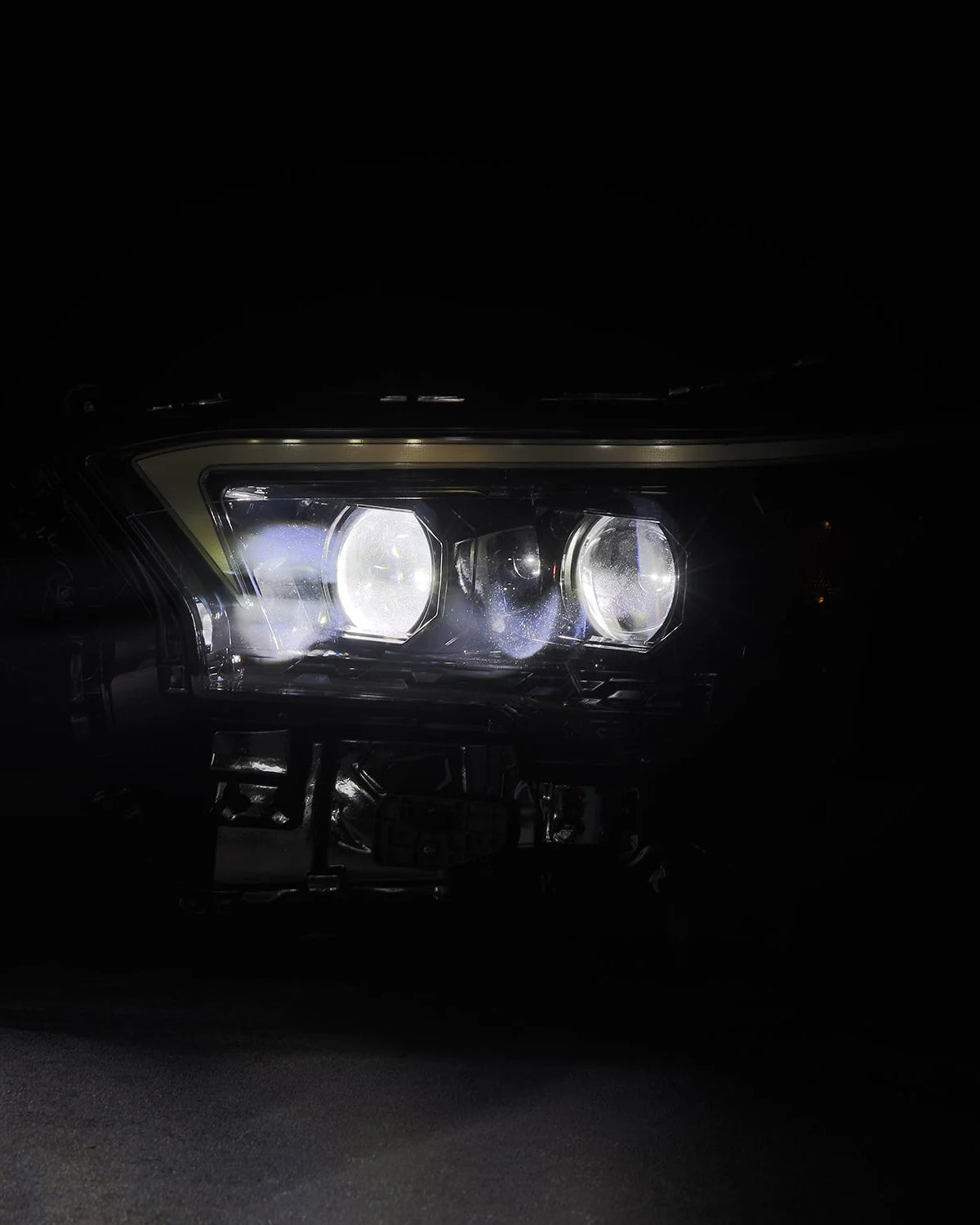 AlphaRex Luxx-Series OG-Style Sequential LED Projector Headlights with White/Amber DRL and Alpha-Black Housing for 6th-Gen 4Runner (2025–Present) - Pair