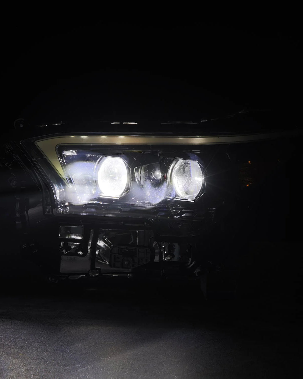 AlphaRex Luxx-Series OG-Style Sequential LED Projector Headlights with White/Amber DRL and Alpha-Black Housing for 6th-Gen 4Runner (2025–Present) - Pair