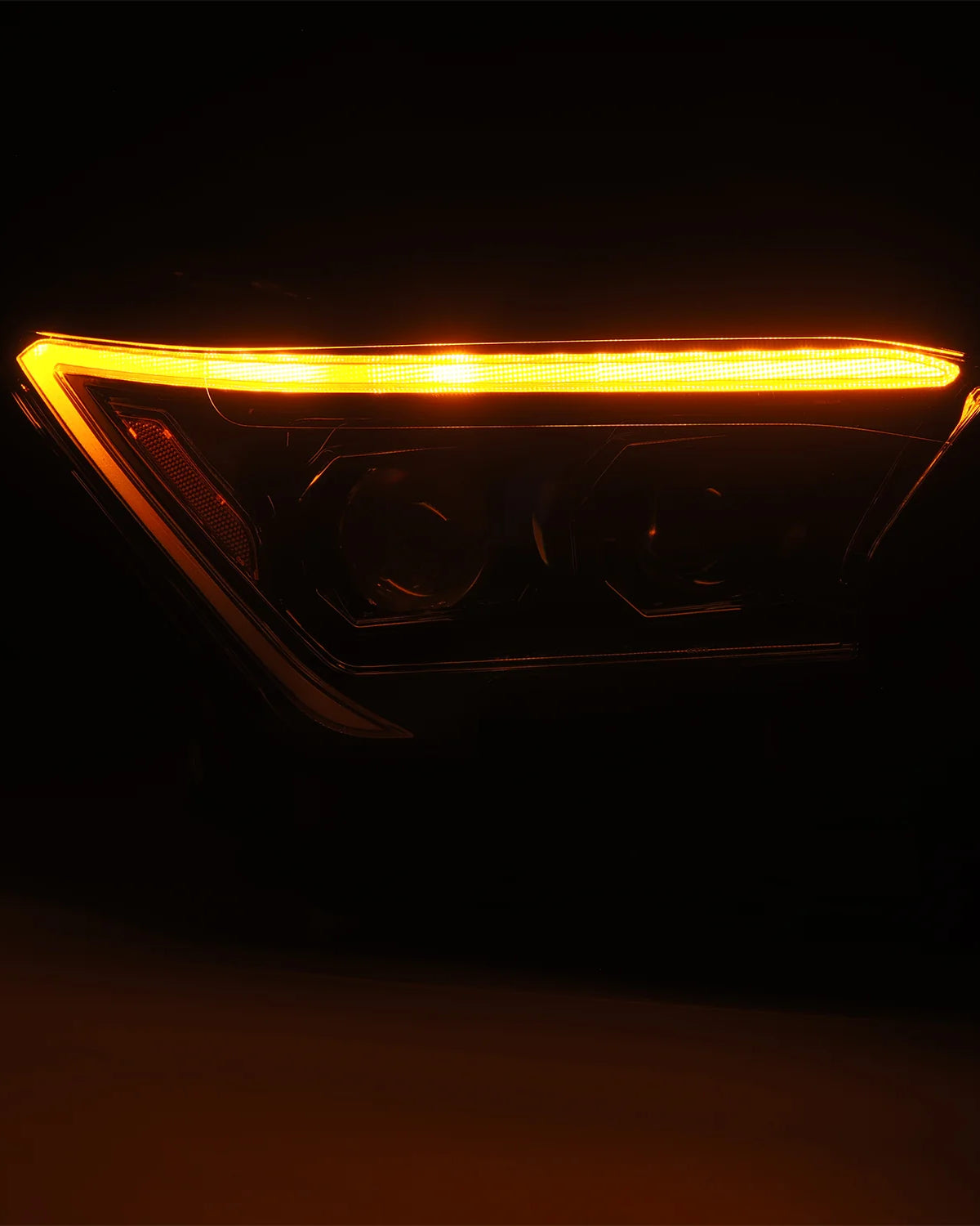AlphaRex Luxx-Series Sequential LED Projector Headlights with White/Amber DRL and Alpha-Black Housing for 6th-Gen 4Runner (2025–Present) - Pair