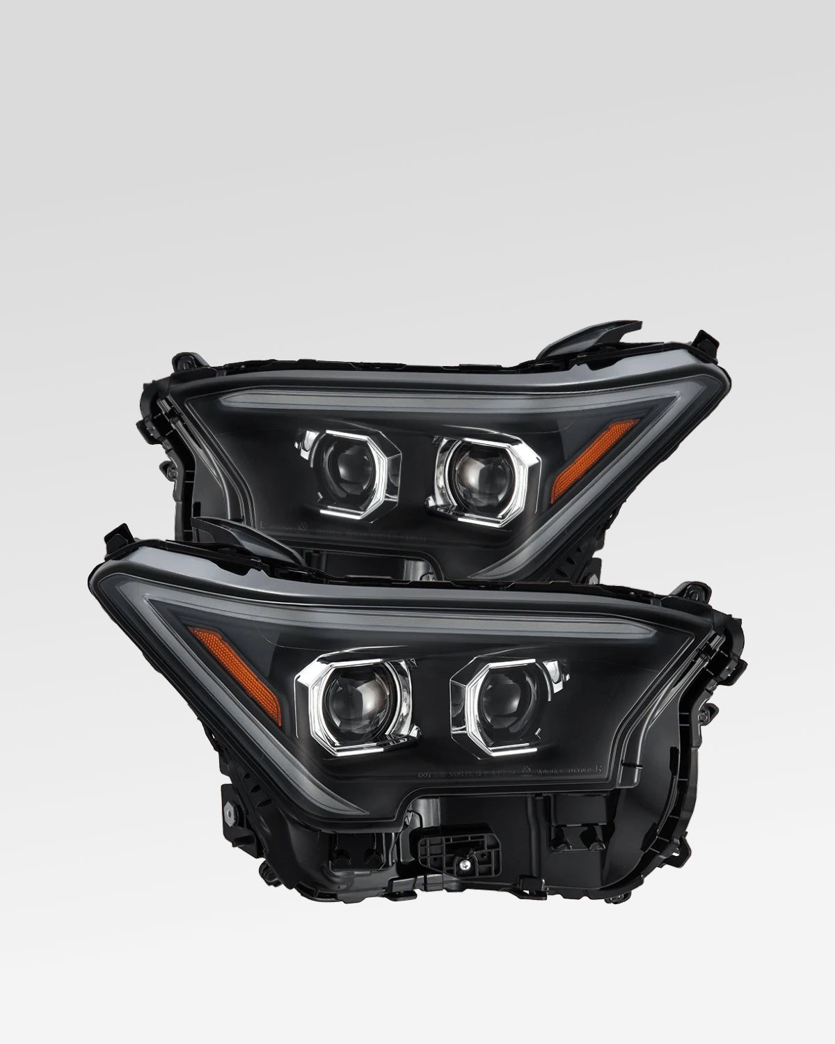 AlphaRex Luxx-Series Sequential LED Projector Headlights with White/Amber DRL and Black Housing for 4th-Gen Tacoma (2024–Present) - Pair