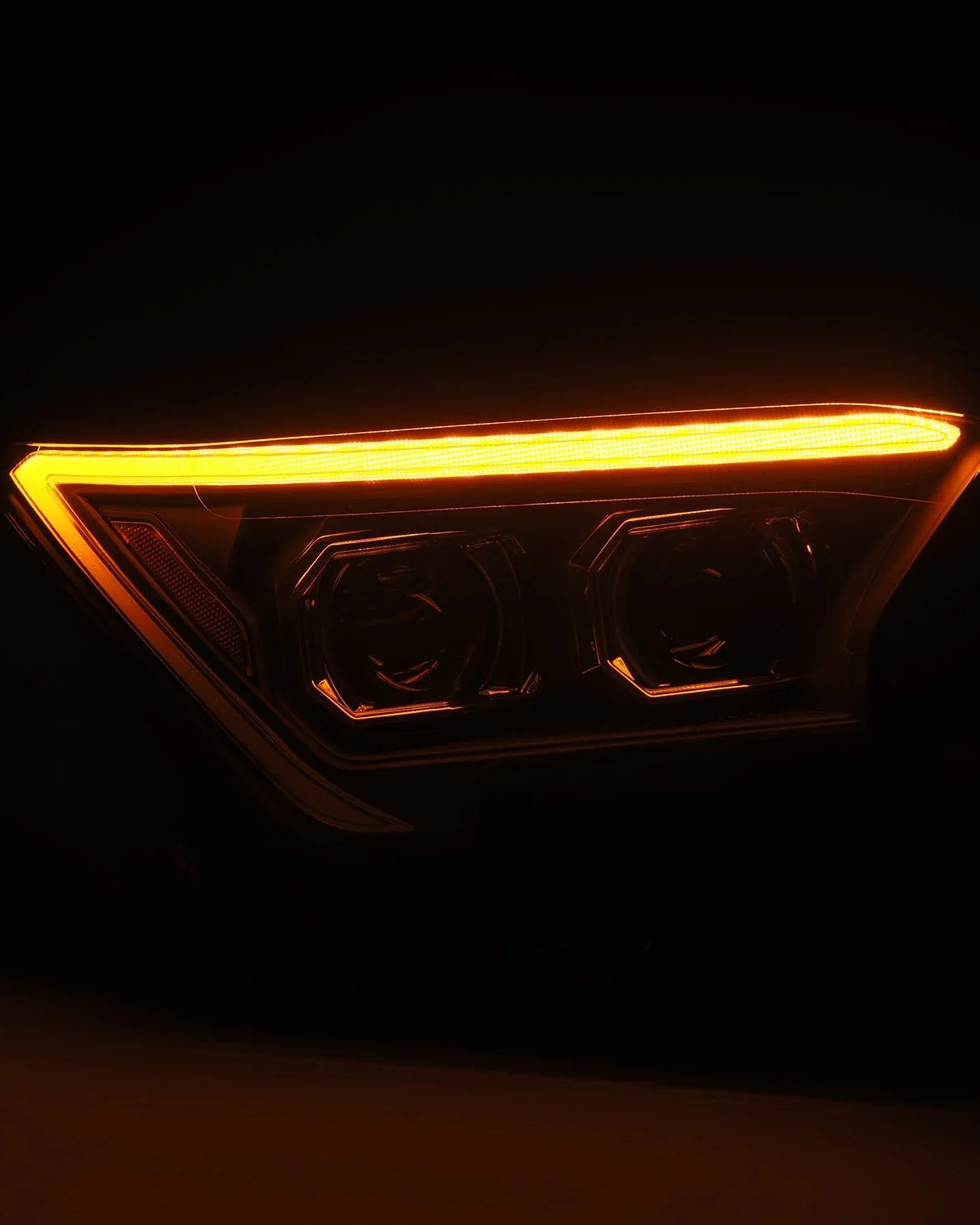 AlphaRex Luxx-Series Sequential LED Projector Headlights with White/Amber DRL and Black Housing for 6th-Gen 4Runner (2025–Present) - Pair