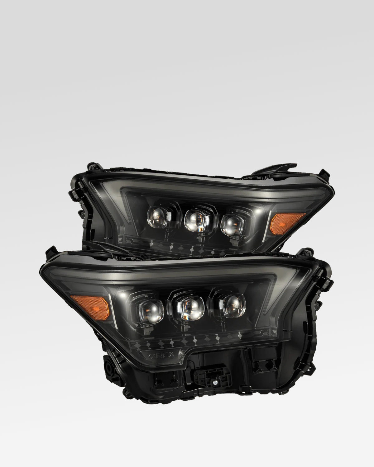 AlphaRex Nova-Series OG-Style Sequential LED Projector Headlights with White/Amber DRL and Alpha-Black Housing for 4th-Gen Tacoma (2024–Present) - Pair