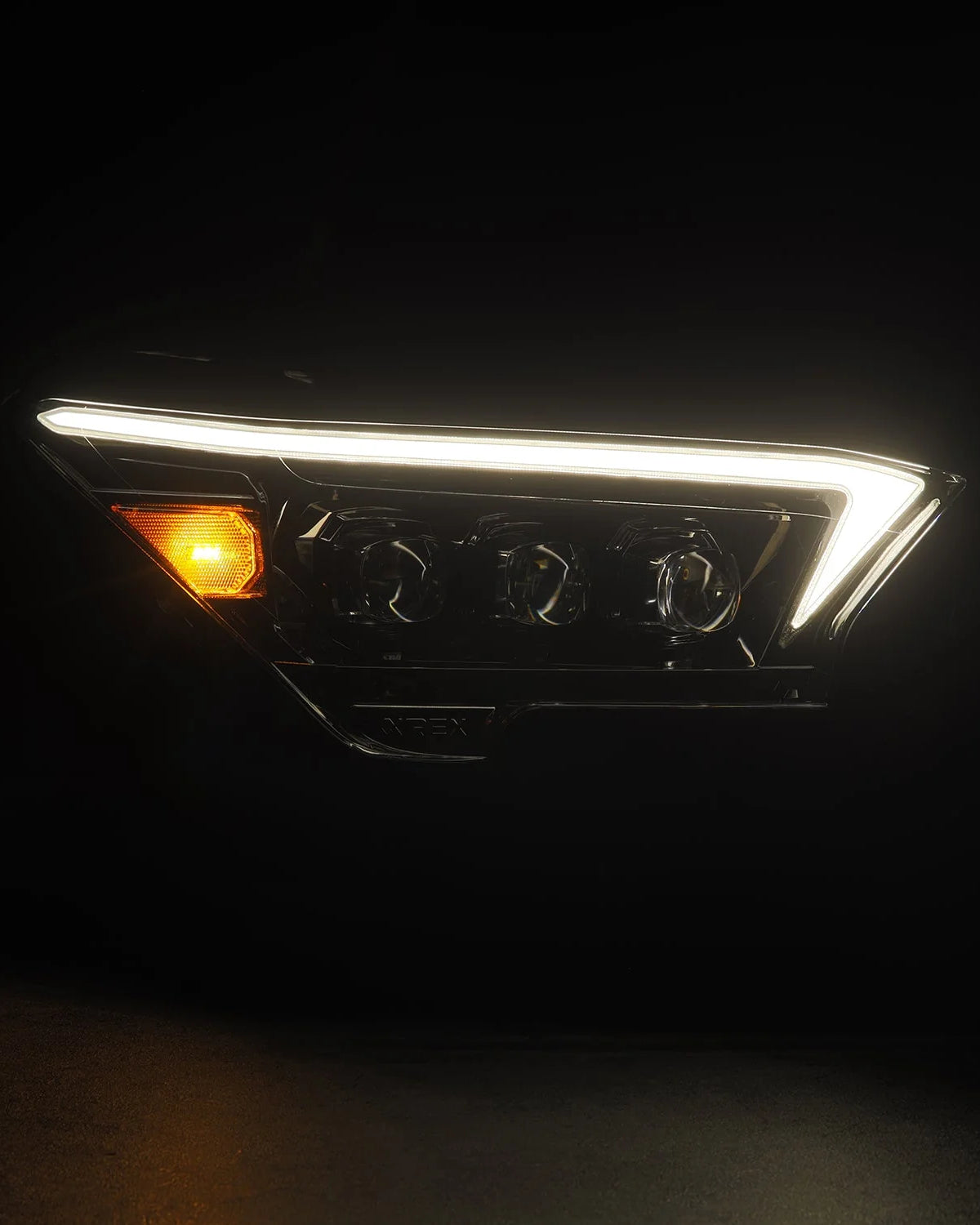 AlphaRex Nova-Series OG-Style Sequential LED Projector Headlights with White/Amber DRL and Alpha-Black Housing for 4th-Gen Tacoma (2024–Present) - Pair