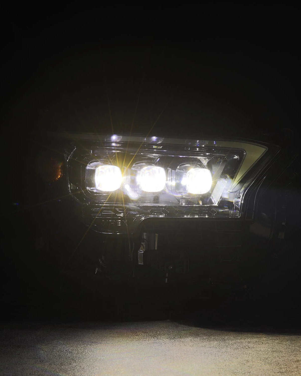 AlphaRex Nova-Series OG-Style Sequential LED Projector Headlights with White/Amber DRL and Alpha-Black Housing for 4th-Gen Tacoma (2024–Present) - Pair