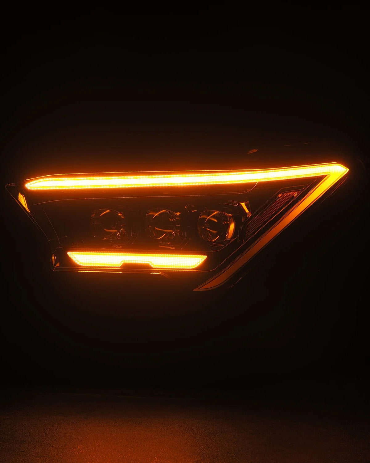 AlphaRex Nova-Series Sequential LED Projector Headlights with White/Amber DRL and Alpha-Black Housing for 6th-Gen 4Runner (2025–Present) - Pair