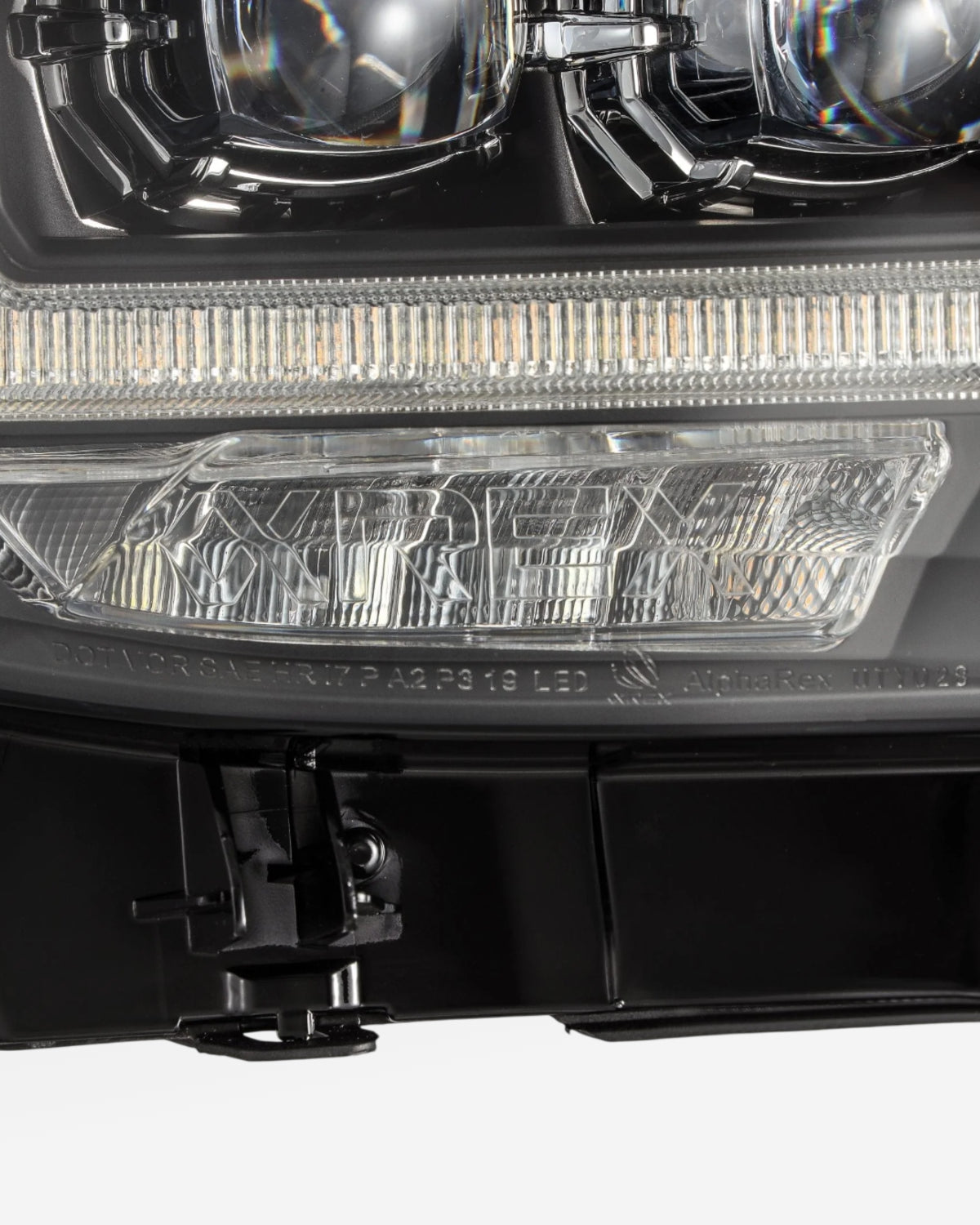 AlphaRex Nova-Series Sequential LED Projector Headlights with White/Amber DRL and Black Housing for 3rd-Gen Tacoma TRD with OEM Halogen Headlights (2016–2020) - Pair