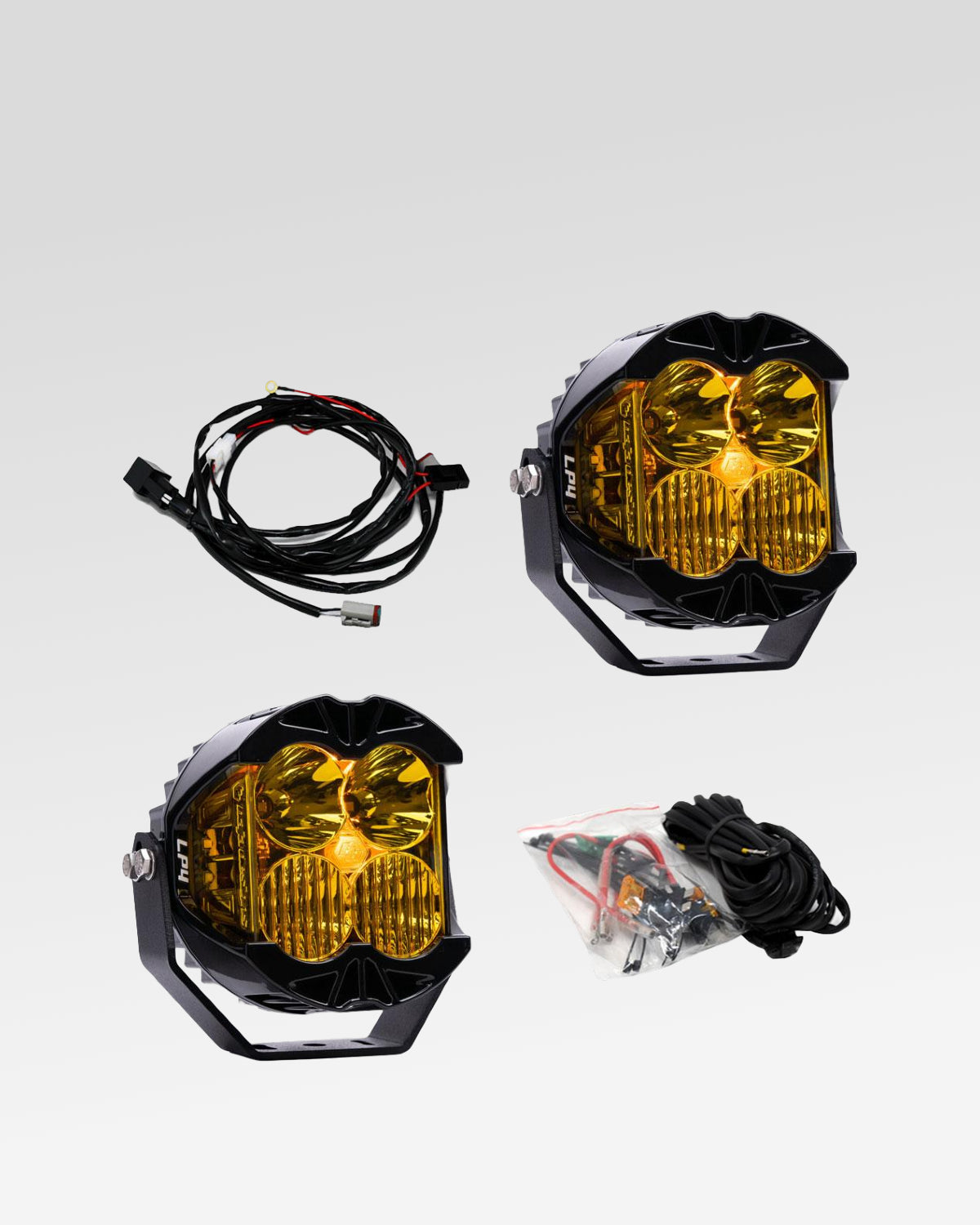 Baja Designs LP4 Pro LED Light Pods with Baja Amber Driving/Combo Lens with Amber Backlight - Pair