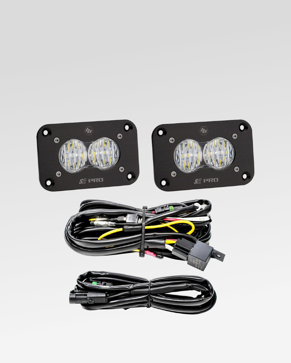 Baja Designs S2 Pro Flush Mount LED Reverse Light Pod Kit with Clear Wide Cornering Lens