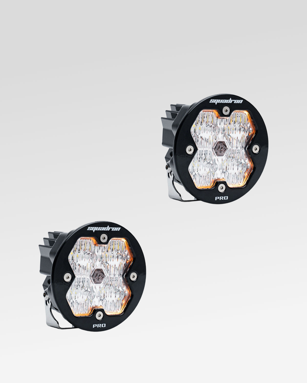 Baja Designs Squadron-R Pro 2.0 LED Light Pods with Wide Cornering Beam Pattern and Clear Lens - Pair
