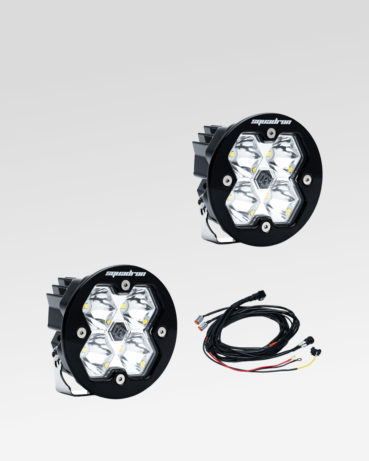 Baja Designs Squadron-R Sport 2.0 LED Light Pods with Spot Beam Pattern, Clear Lens, and Wiring Harness - Pair