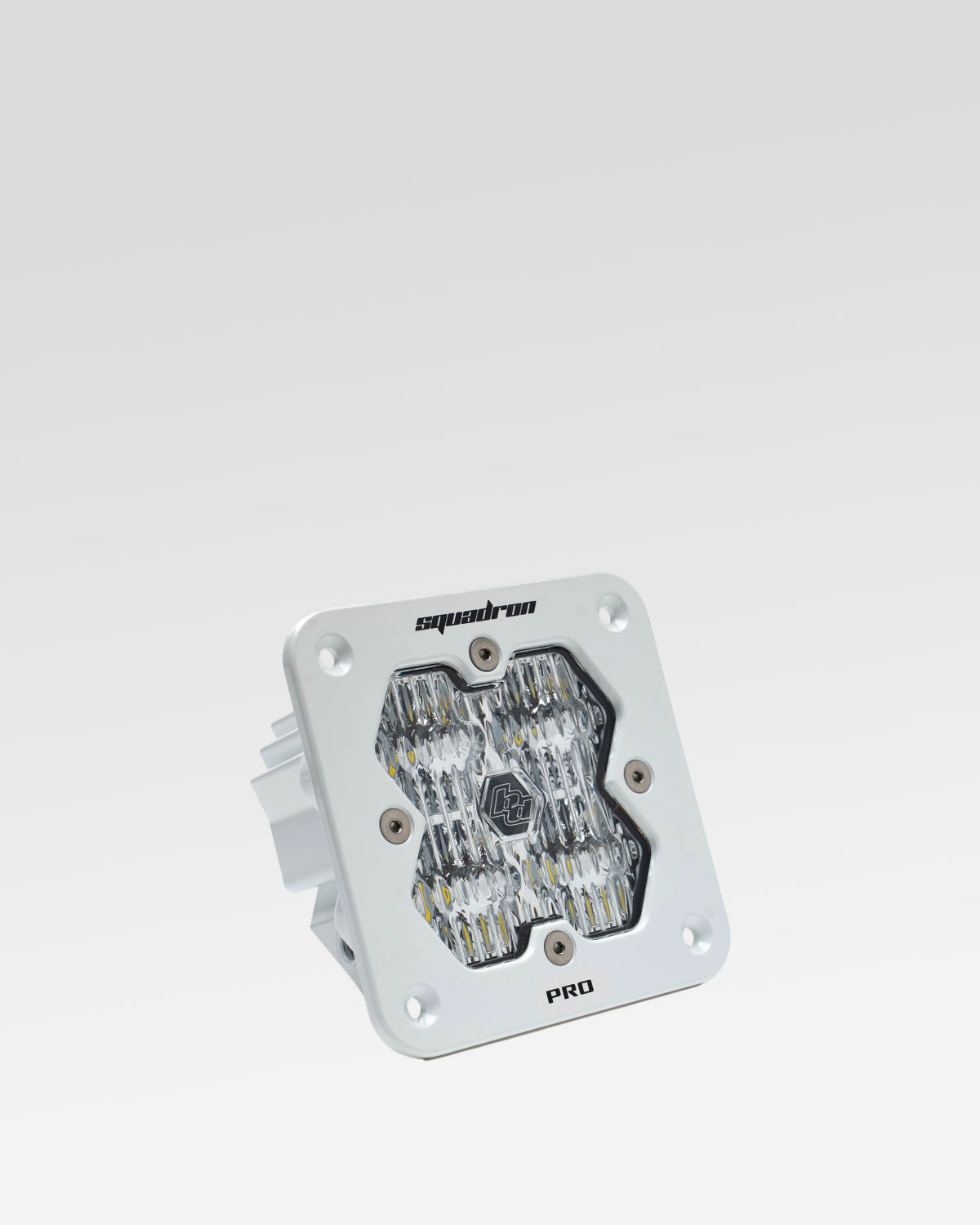 Baja Designs Squadron Pro 2.0 Flush-Mount LED Light Pod with Wide Cornering Beam Pattern, Clear Lens, and White Housing