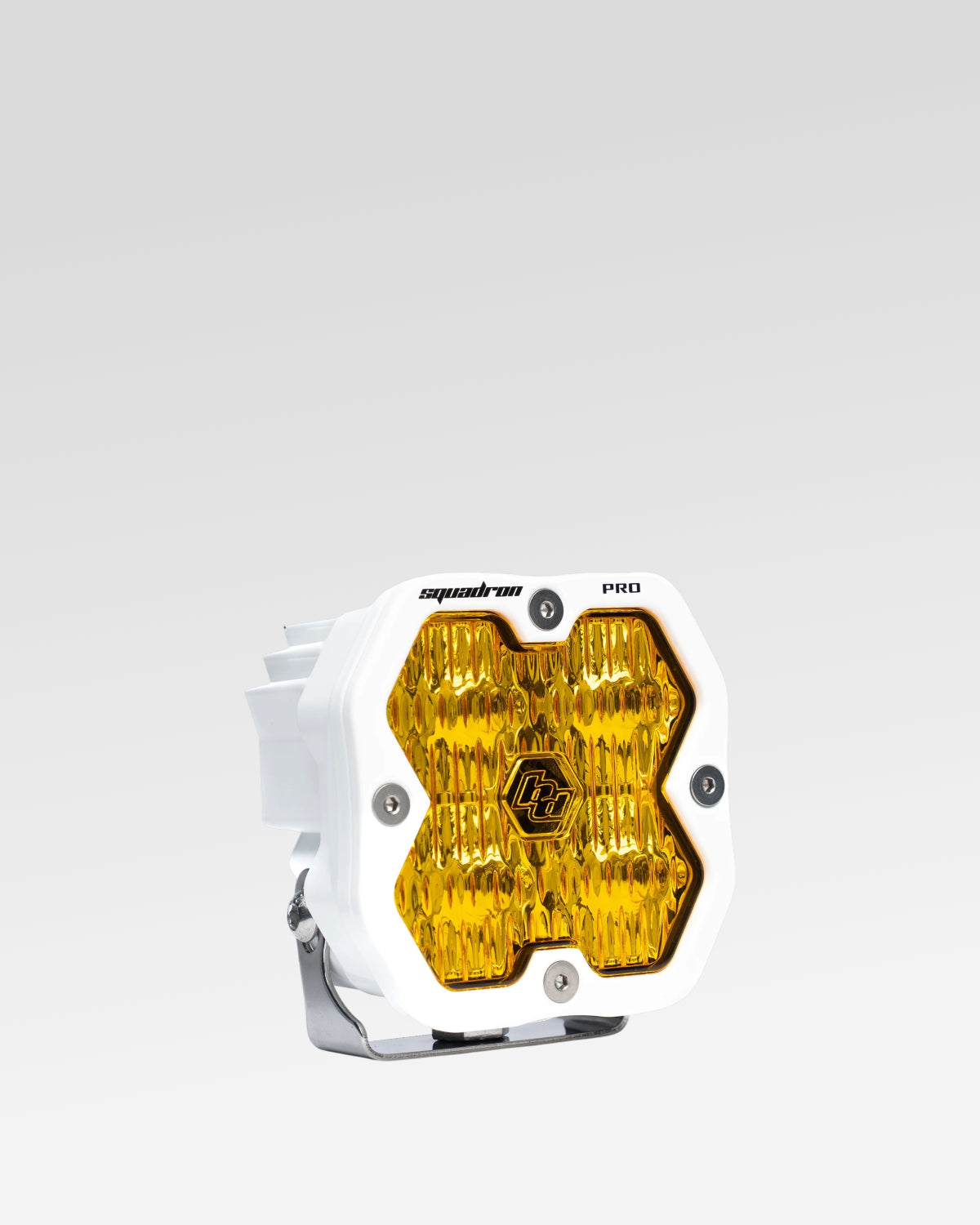 Baja Designs Squadron Pro 2.0 LED Light Pod with Wide Cornering Beam Pattern, Baja Amber Lens, and White Housing