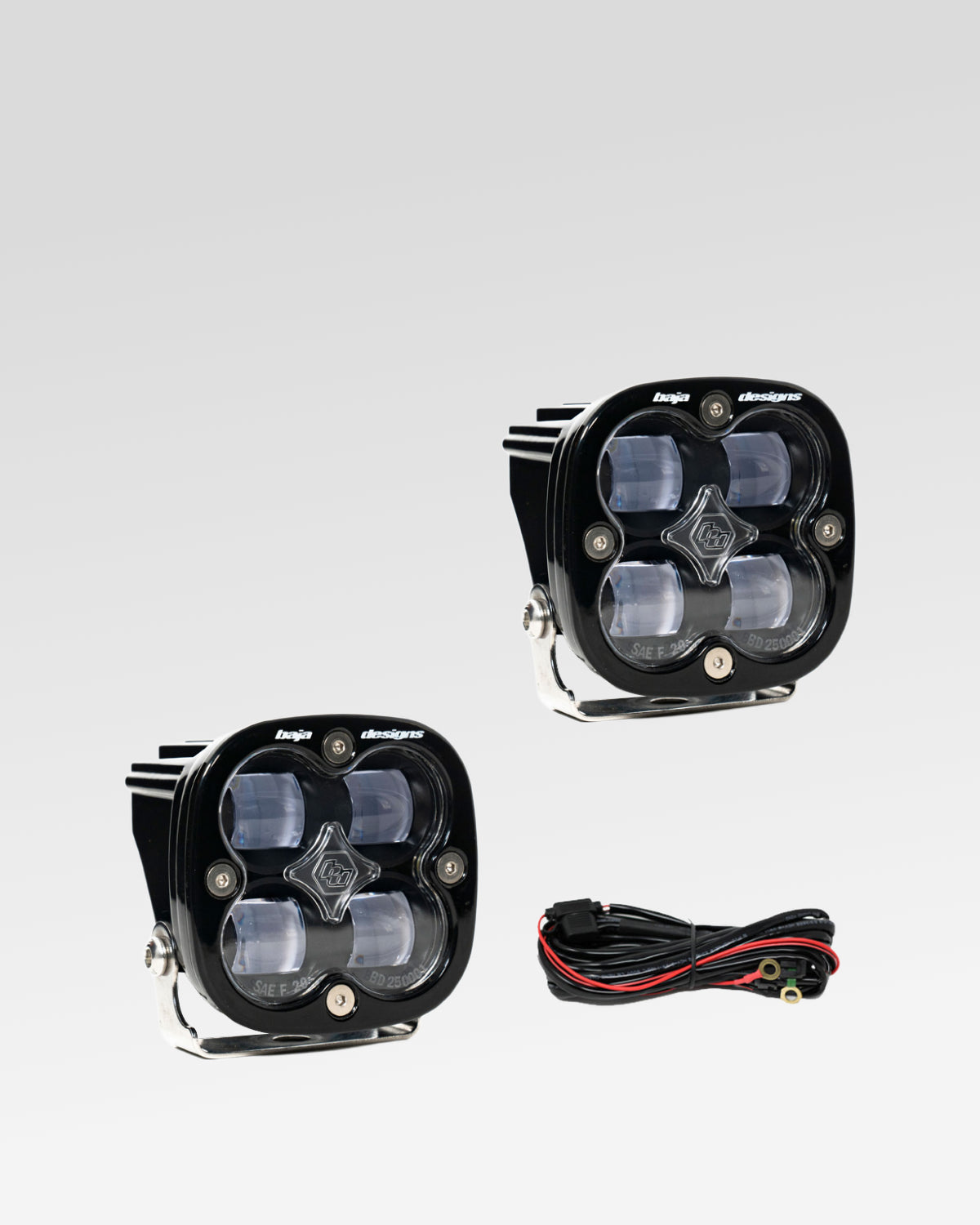 Baja Designs Squadron SAE LED Light Pods with Clear SAE Fog Lens - Pair