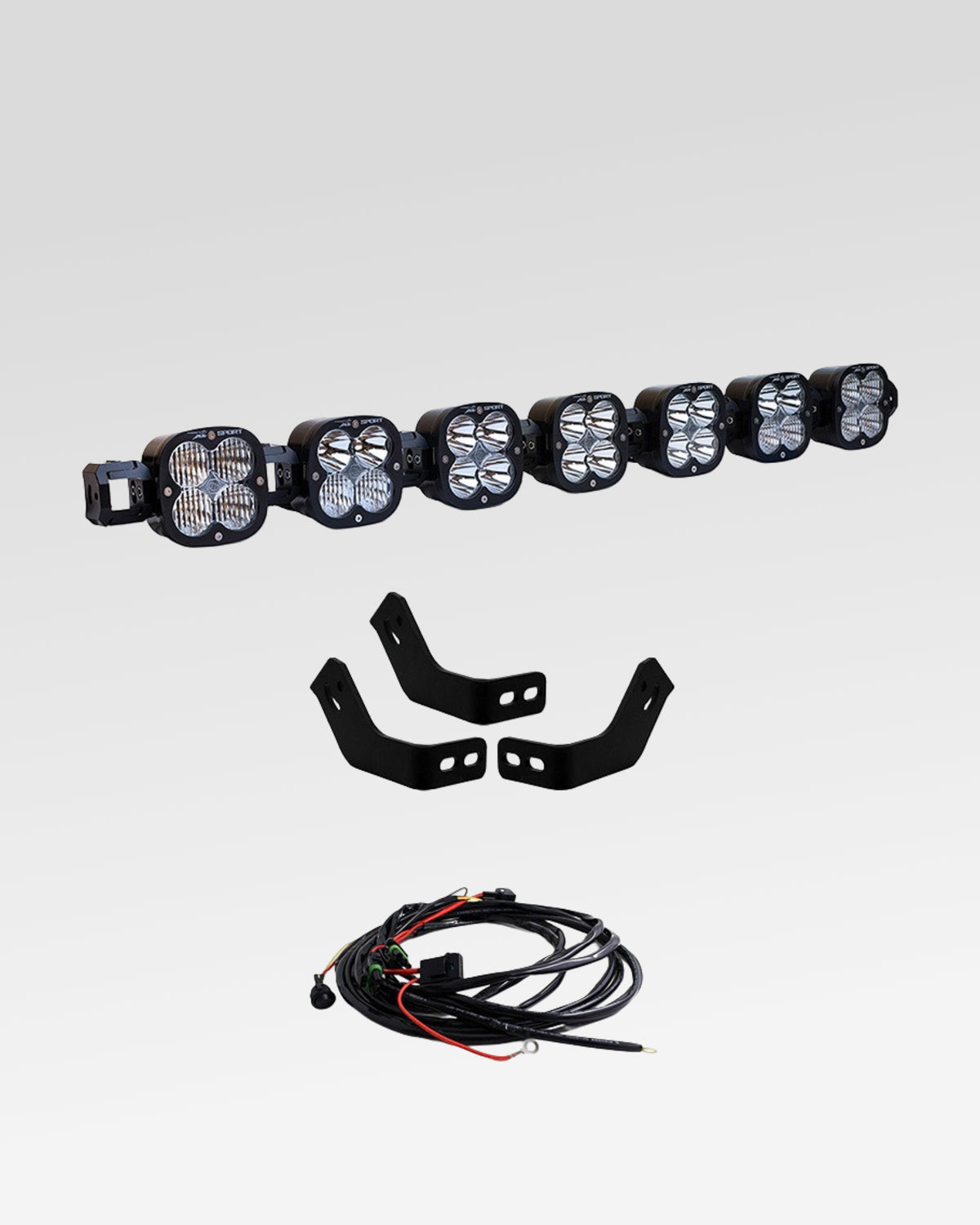 Baja Designs XL Sport Linkable Prinsu Roof Rack 7-Pod LED Light Bar Kit with Clear Multi-Pattern Lens for Toyota Tacoma (2005–2023)