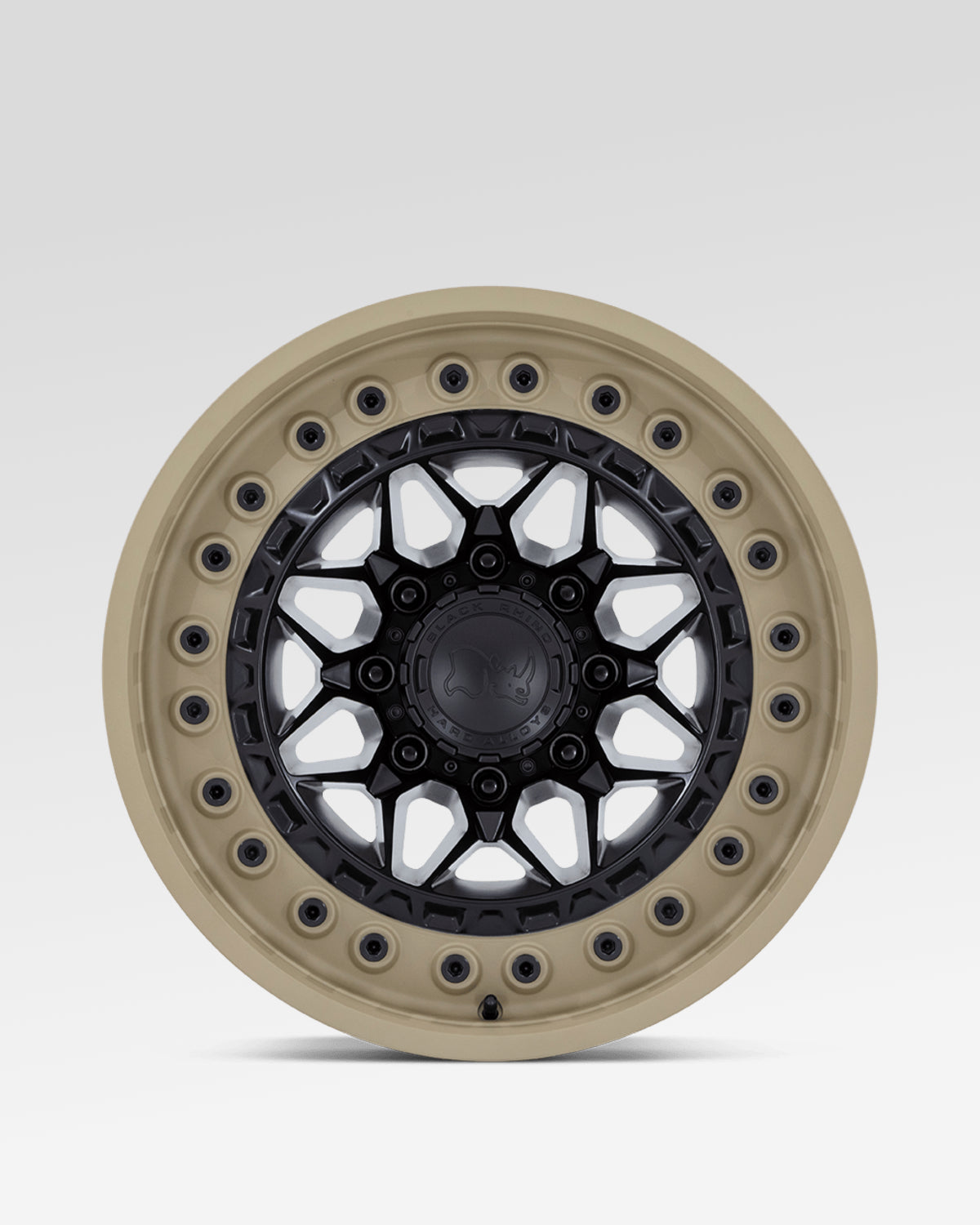 Black Rhino Alpha 17 x 9 in Wheel in Matte Black with Sand Lip with -12 mm Offset