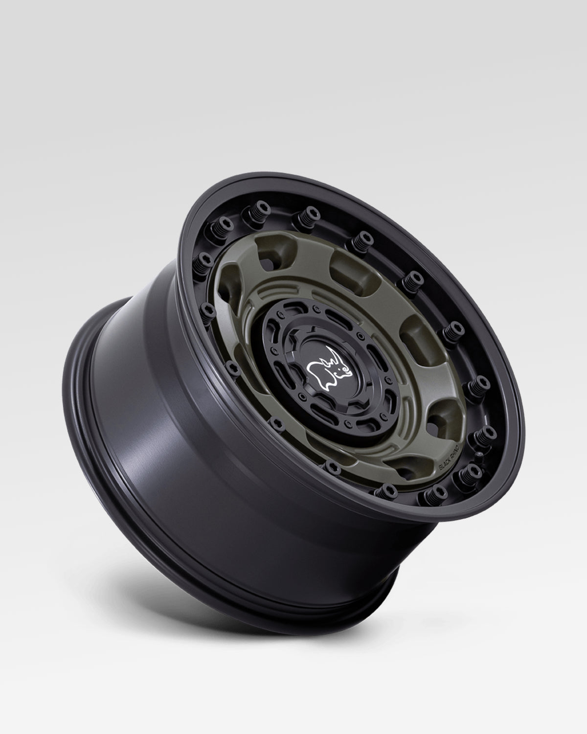 Black Rhino Atlas 17 x 8.5 in Wheel in Olive Drab Green with Black Lip with -10 mm Offset