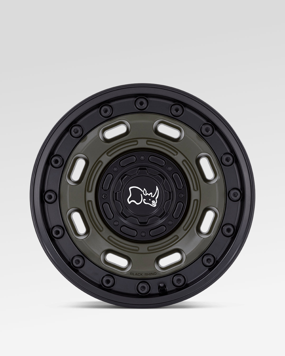 Black Rhino Atlas 17 x 8.5 in Wheel in Olive Drab Green with Black Lip with -10 mm Offset