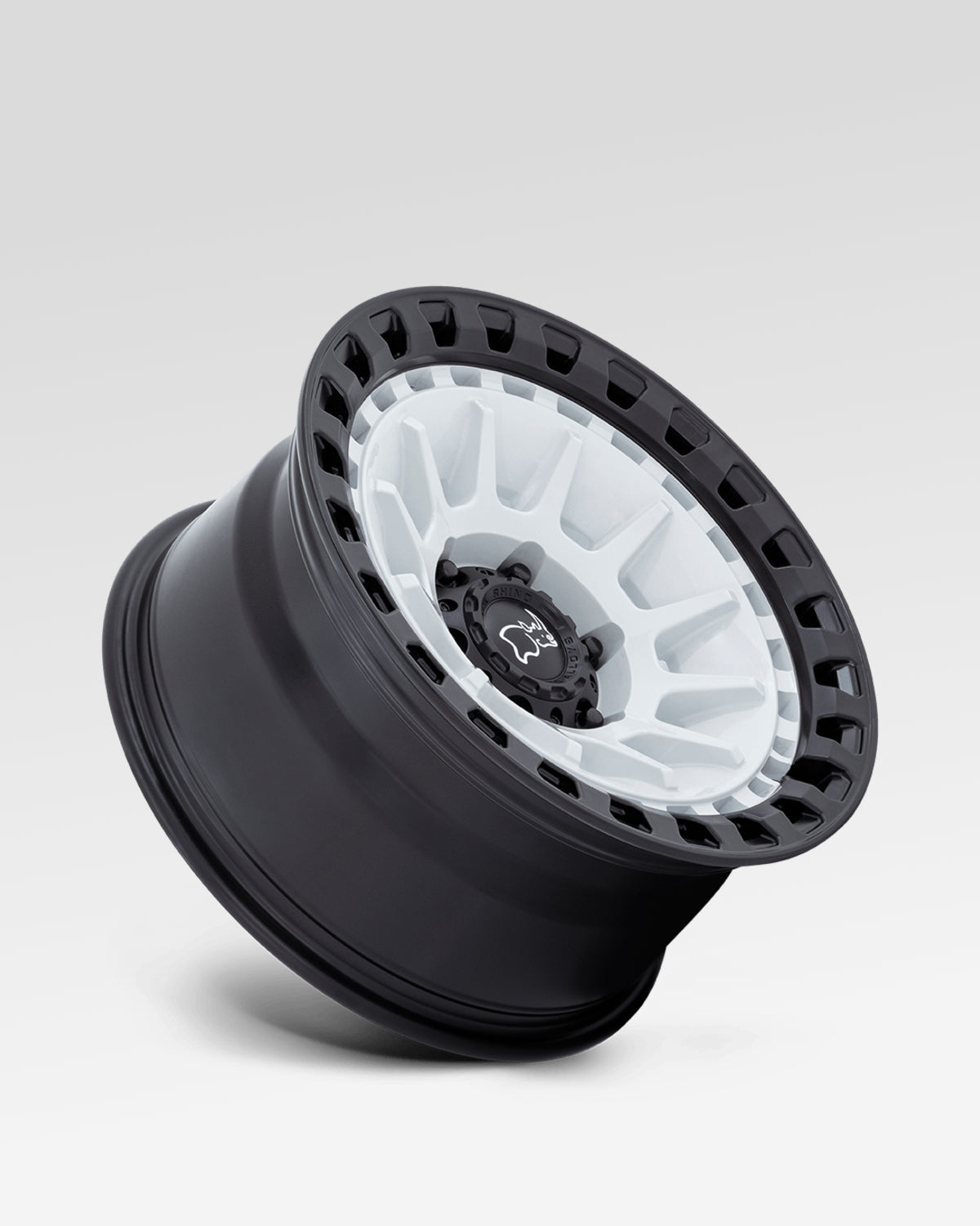 Black Rhino Barrage 17 x 8.5 in Wheel in Gloss White on Matte Black with -10 mm Offset