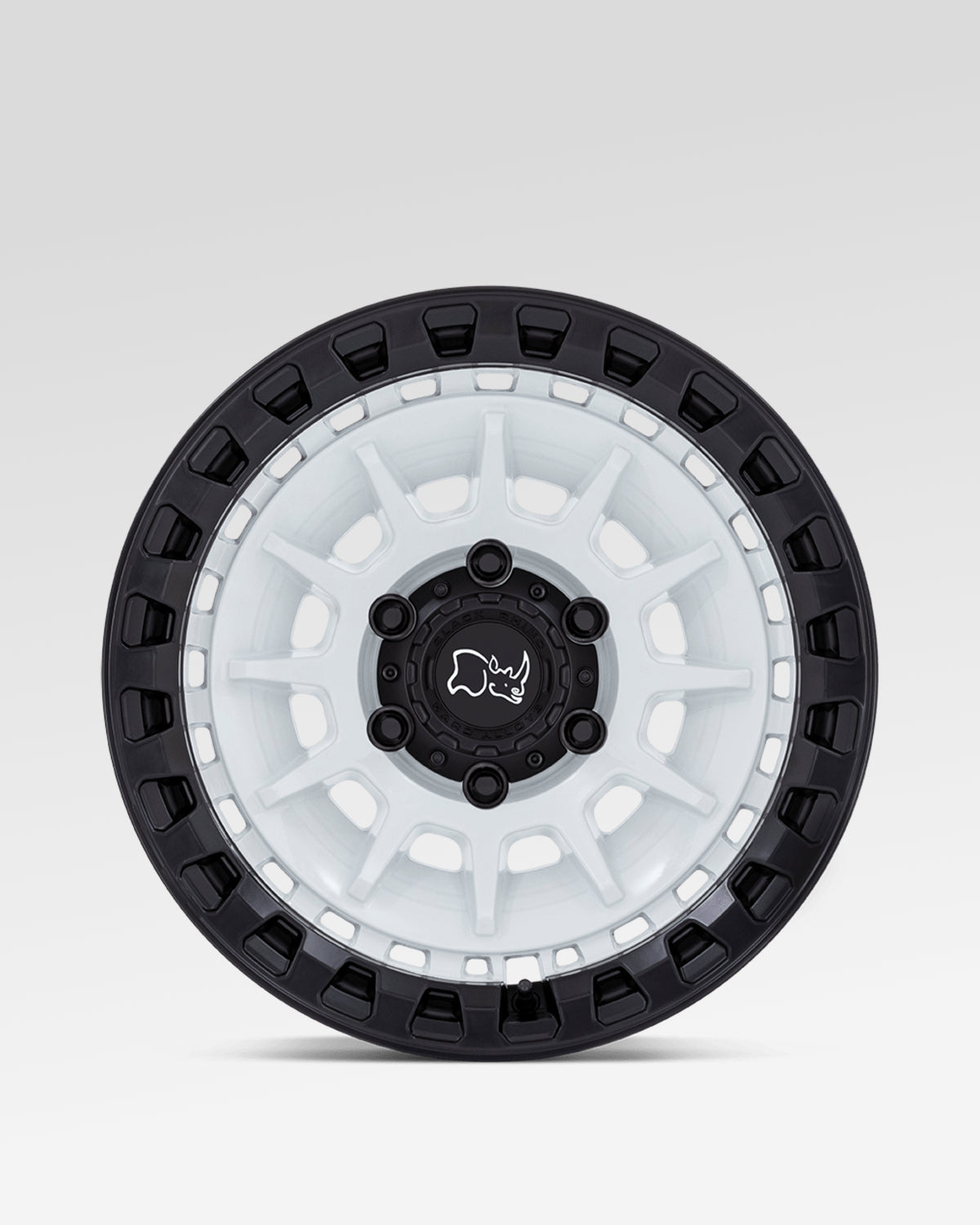 Black Rhino Barrage 17 x 8.5 in Wheel in Gloss White on Matte Black with -10 mm Offset