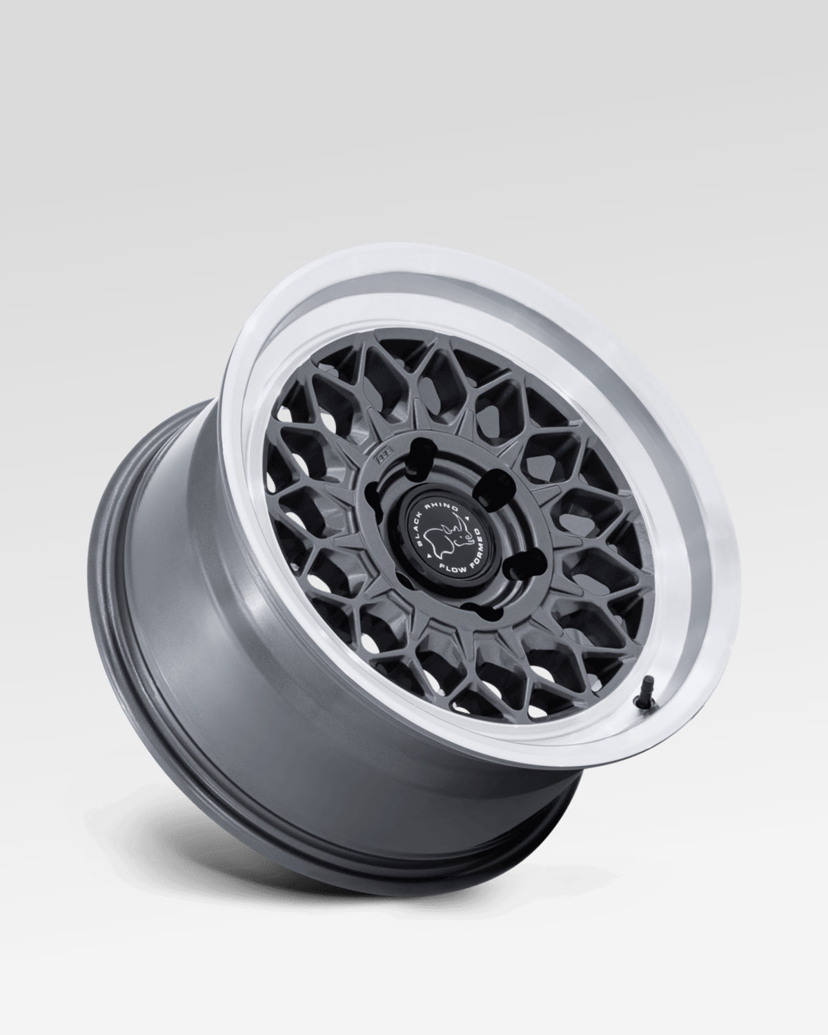 Black Rhino Graz 17 x 8.5 in Bead-Retention Wheel in Gloss Gunmetal Gray with Machined Lip with 25 mm Offset and 6 x 139.7 mm Bolt Pattern