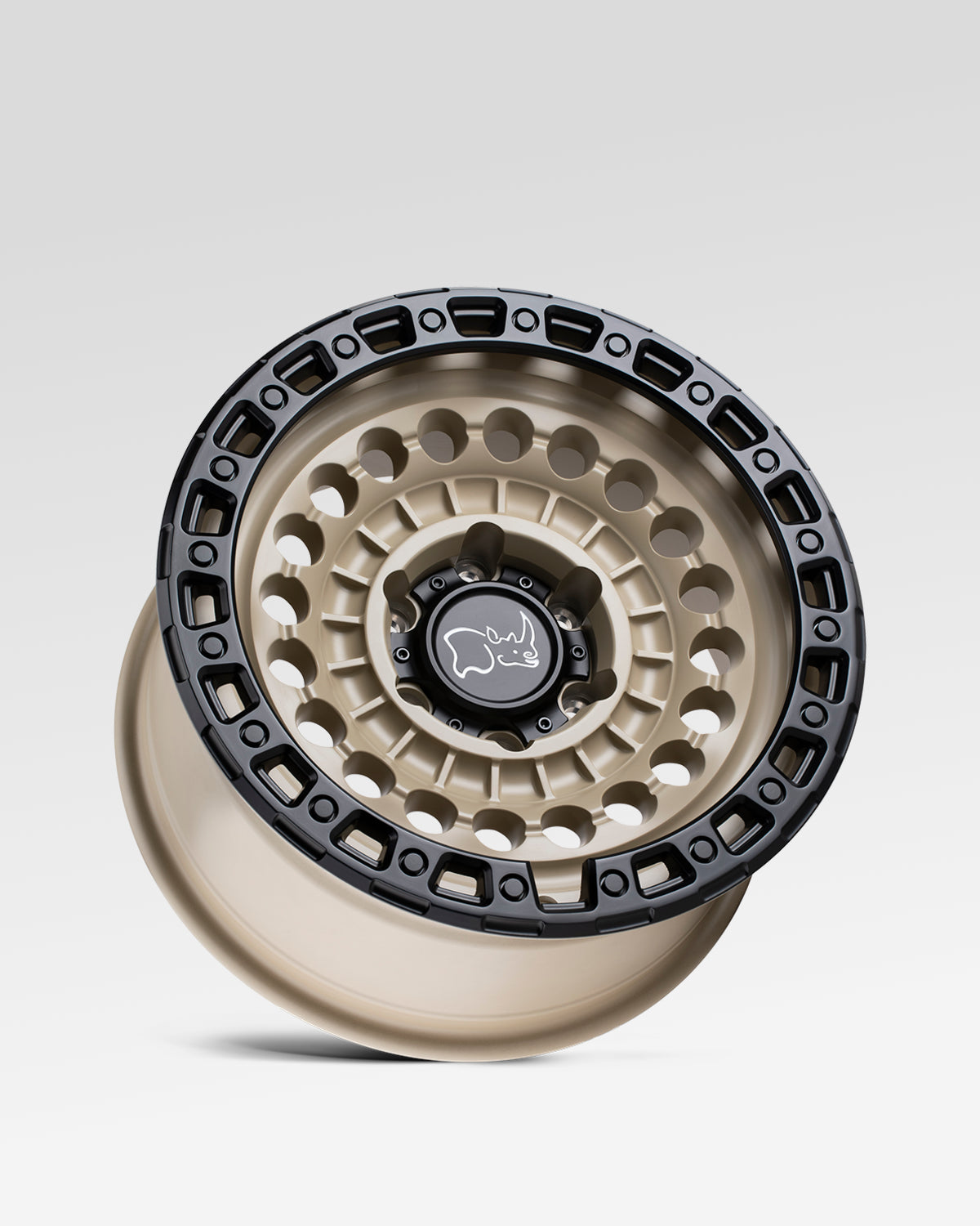 Black Rhino Sentinel 17 x 8.5 in Wheel in Sand Beige with Black Ring with -10 mm Offset and 6 x 139.7 mm Bolt Pattern