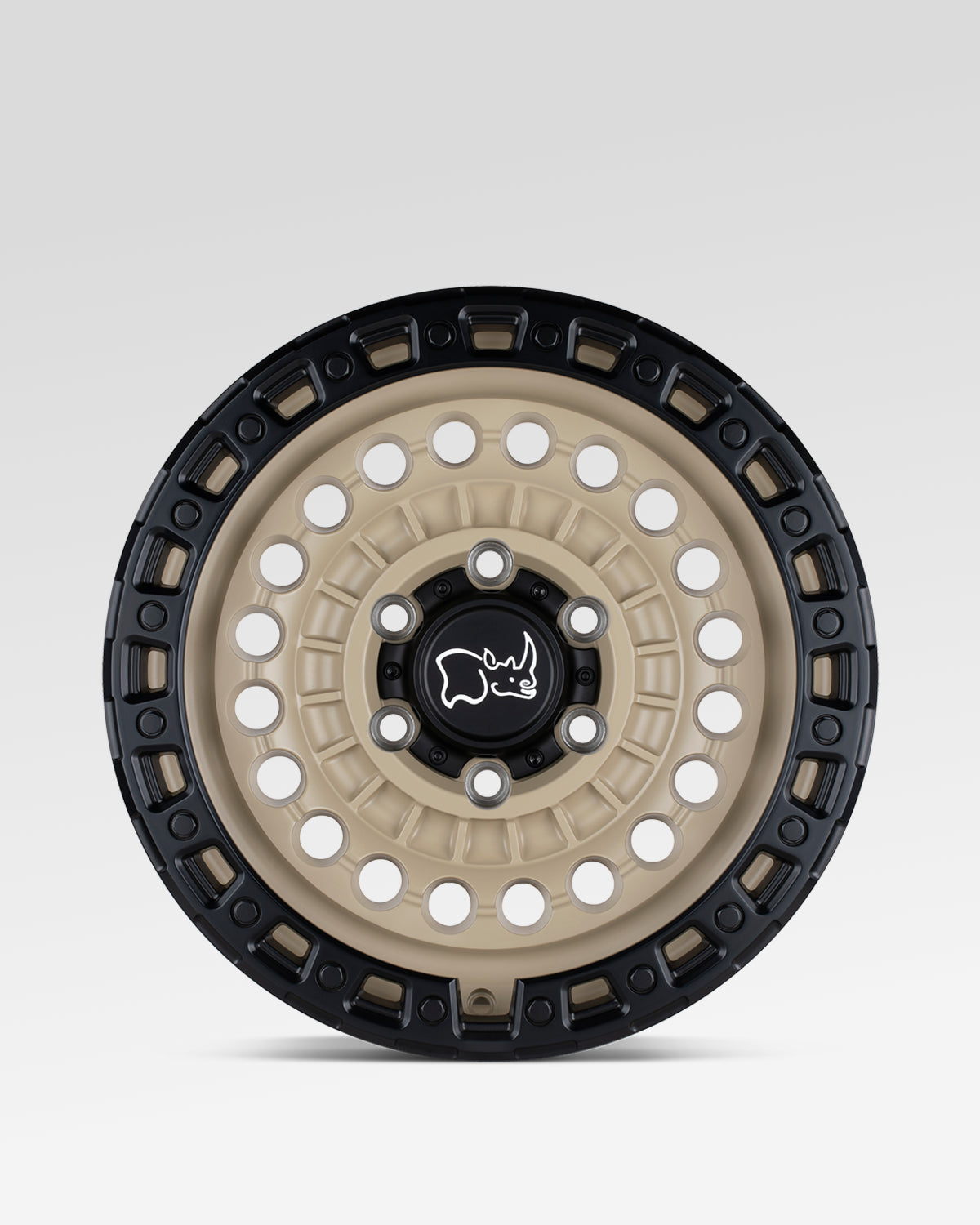 Black Rhino Sentinel 17 x 8.5 in Wheel in Sand Beige with Black Ring with -10 mm Offset and 6 x 139.7 mm Bolt Pattern