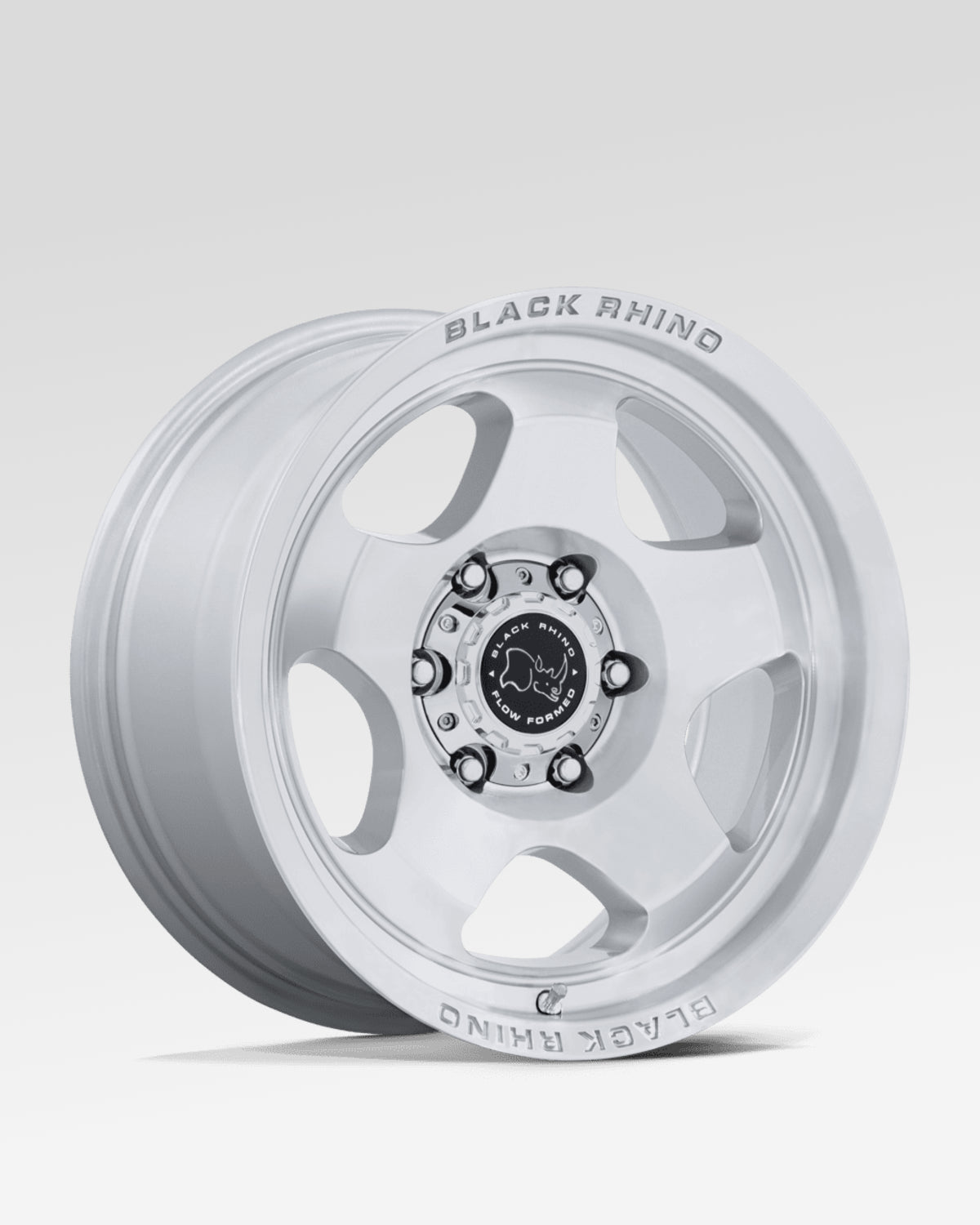 Black Rhino Sol 17 x 8 in Wheel in Gloss Silver with Machined Face with 20 mm Offset
