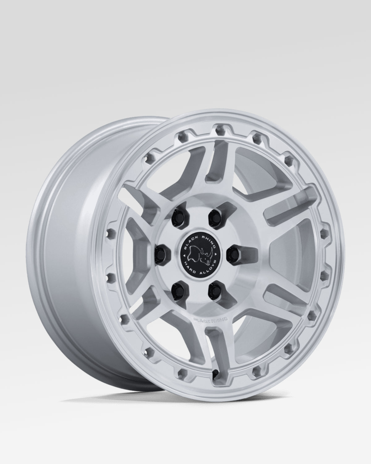 Black Rhino Vanguard 17 x 8.5 in Wheel in Gloss Silver with Machined Face with 25 mm Offset and 6 x 139.7 mm Bolt Pattern