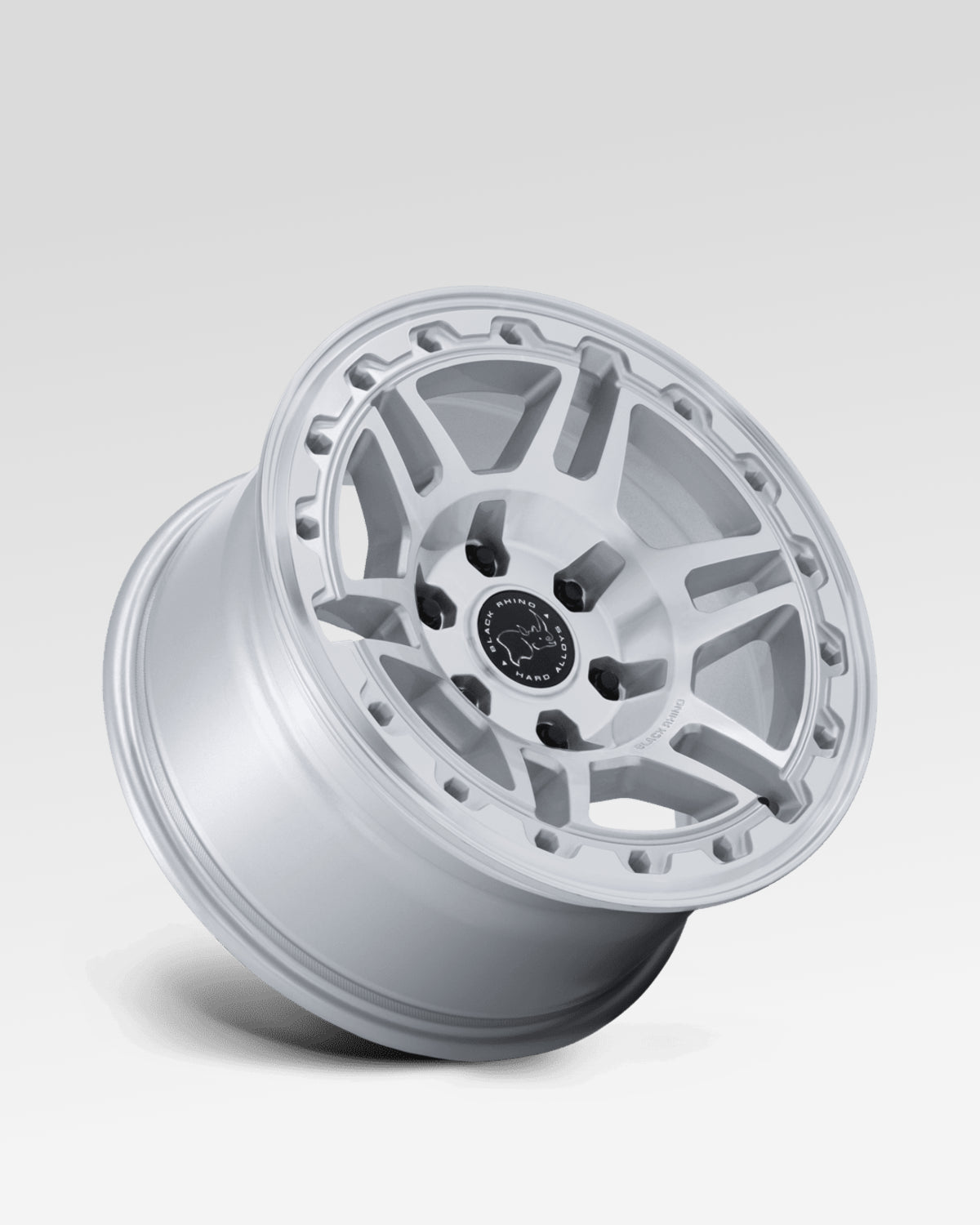 Black Rhino Vanguard 17 x 8.5 in Wheel in Gloss Silver with Machined Face with 25 mm Offset and 6 x 139.7 mm Bolt Pattern