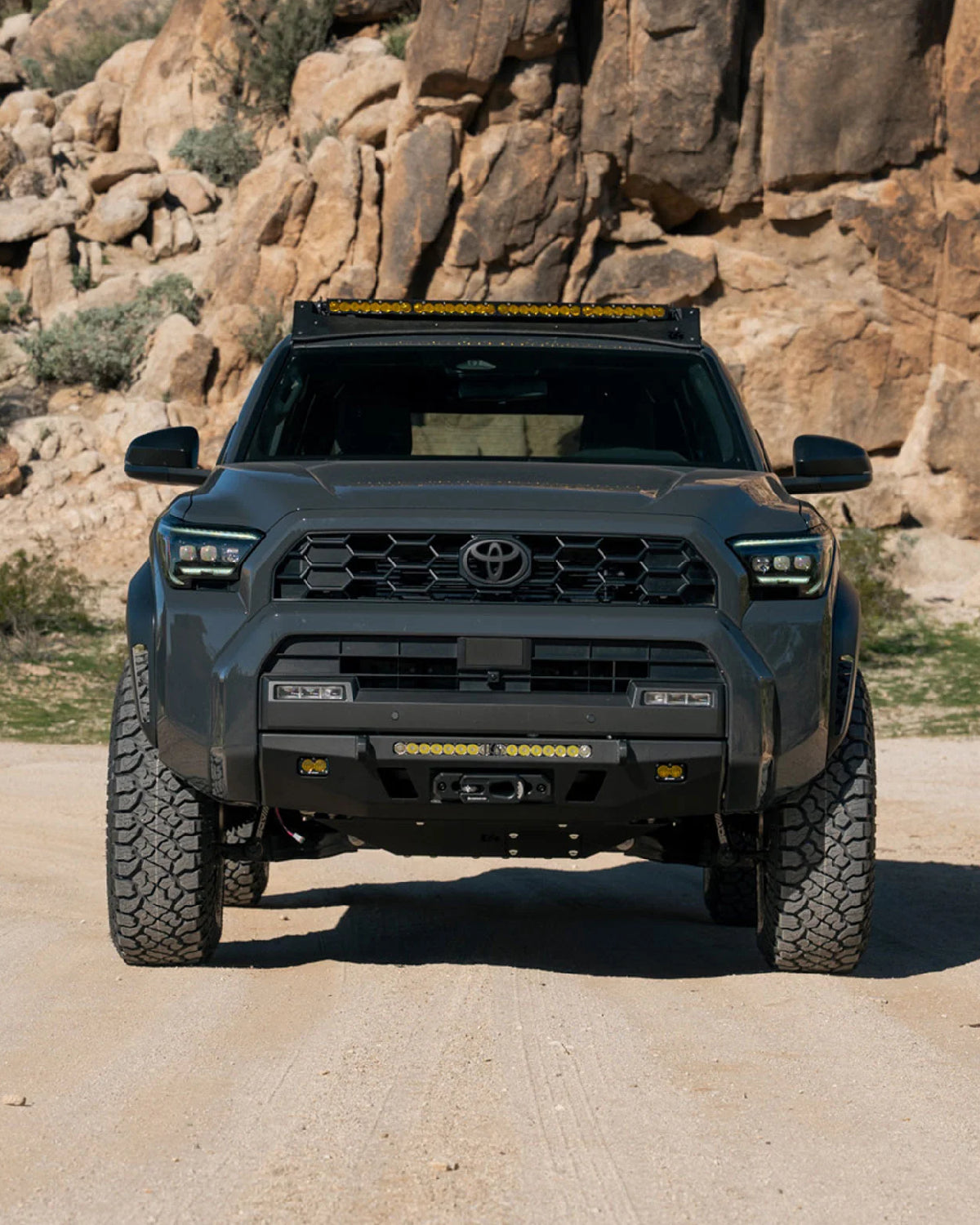 C4 Fabrication Roof Rack with 40 in Light Bar Cutout Front Fairing for 6th-Gen 4Runner (2025–Present)