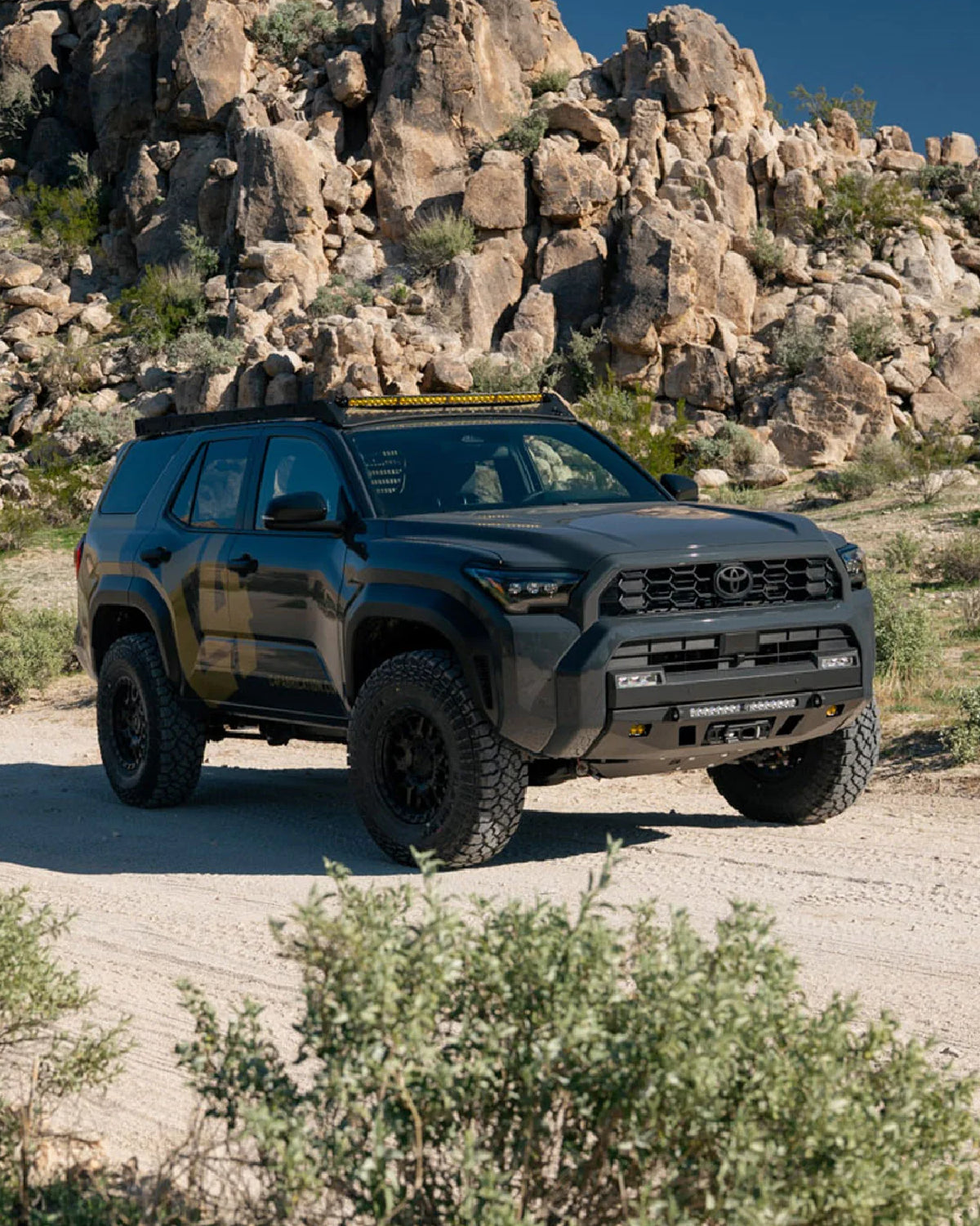 C4 Fabrication Roof Rack with 40 in Light Bar Cutout Front Fairing for 6th-Gen 4Runner (2025–Present)