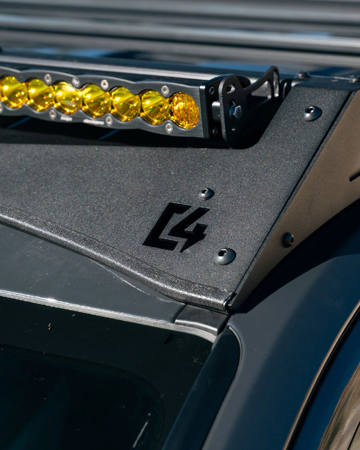 C4 Fabrication Roof Rack with 40 in Light Bar Cutout Front Fairing for 6th-Gen 4Runner (2025–Present)