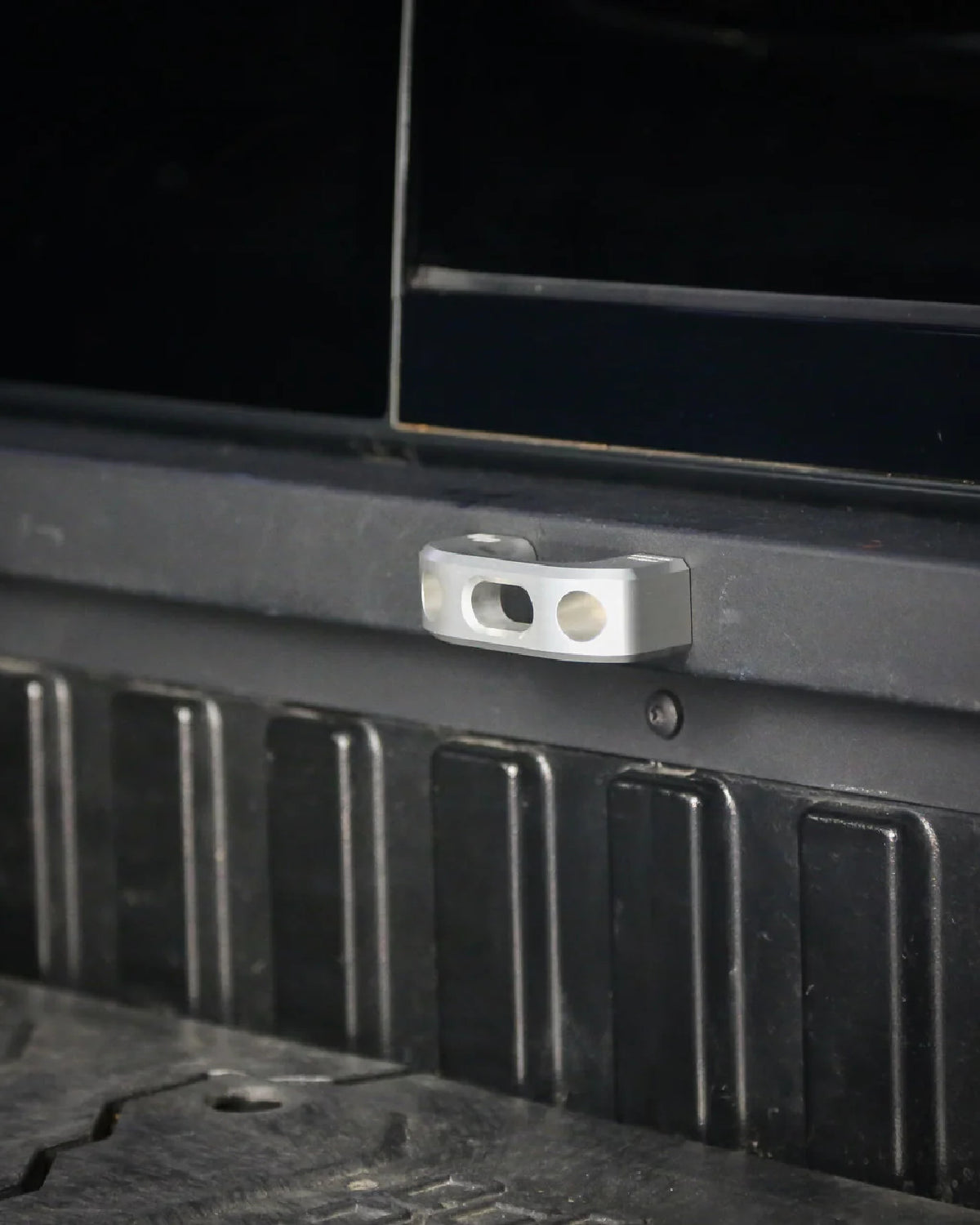 Charvonia Design Bed Center Tie-Down Anchor in Silver Anodized Finish for 3rd-Gen Tacoma (2016–2023)