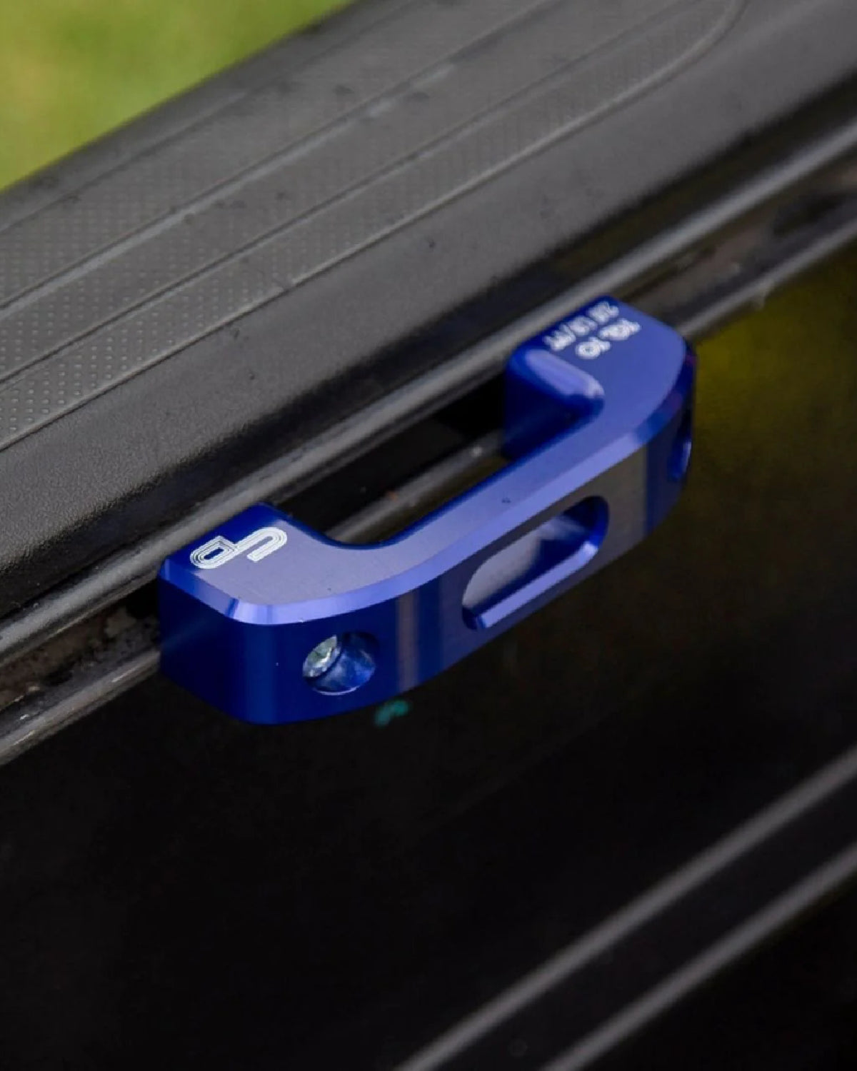 Charvonia Design Bed Rail Tie-Down Anchors in Blue Anodized Finish for Toyota Tacoma (2005–Present) - Pair