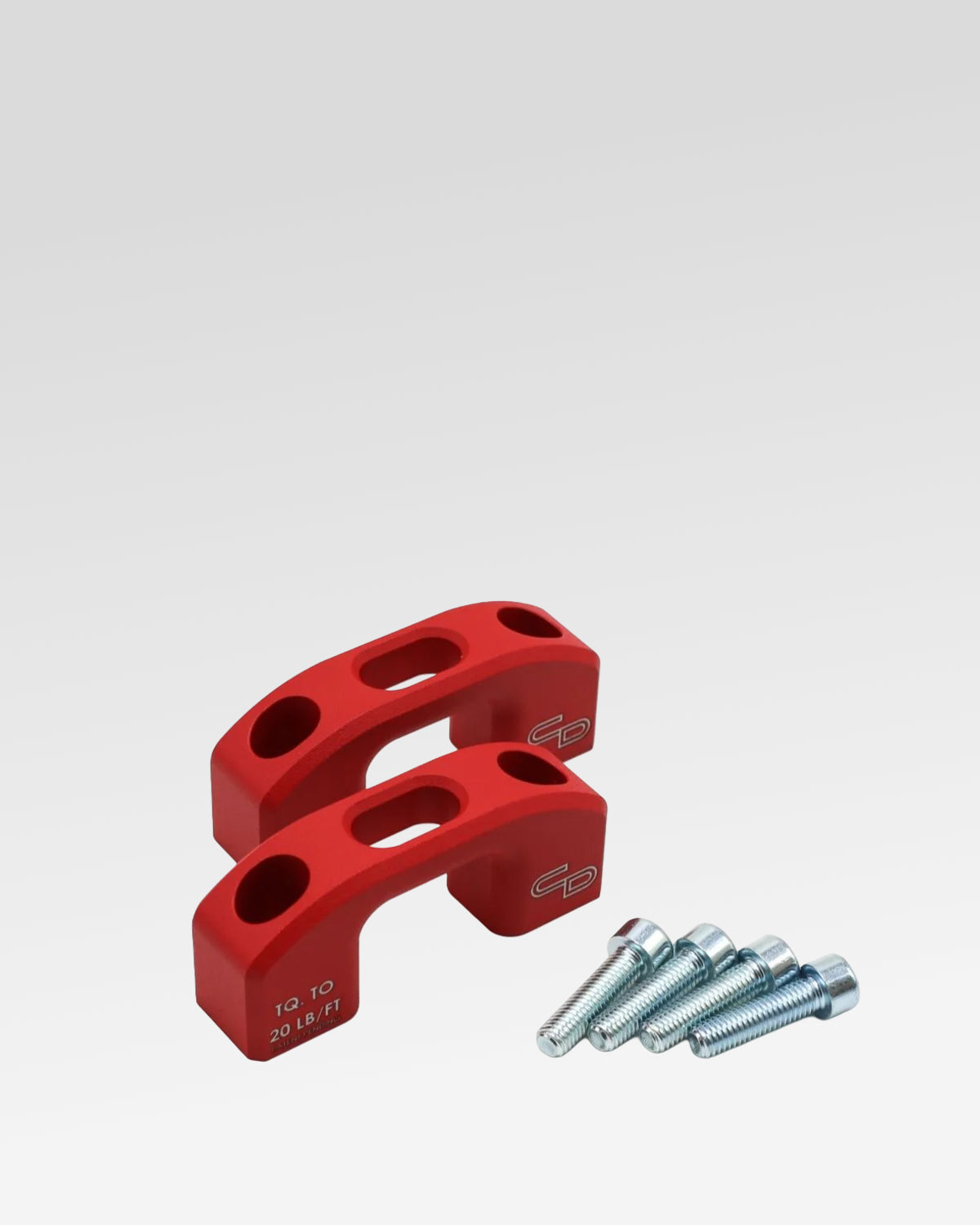 Charvonia Design Bed Tie-Down Anchors in Red Powder Coat for Toyota Tacoma (1995–Present) - Pair