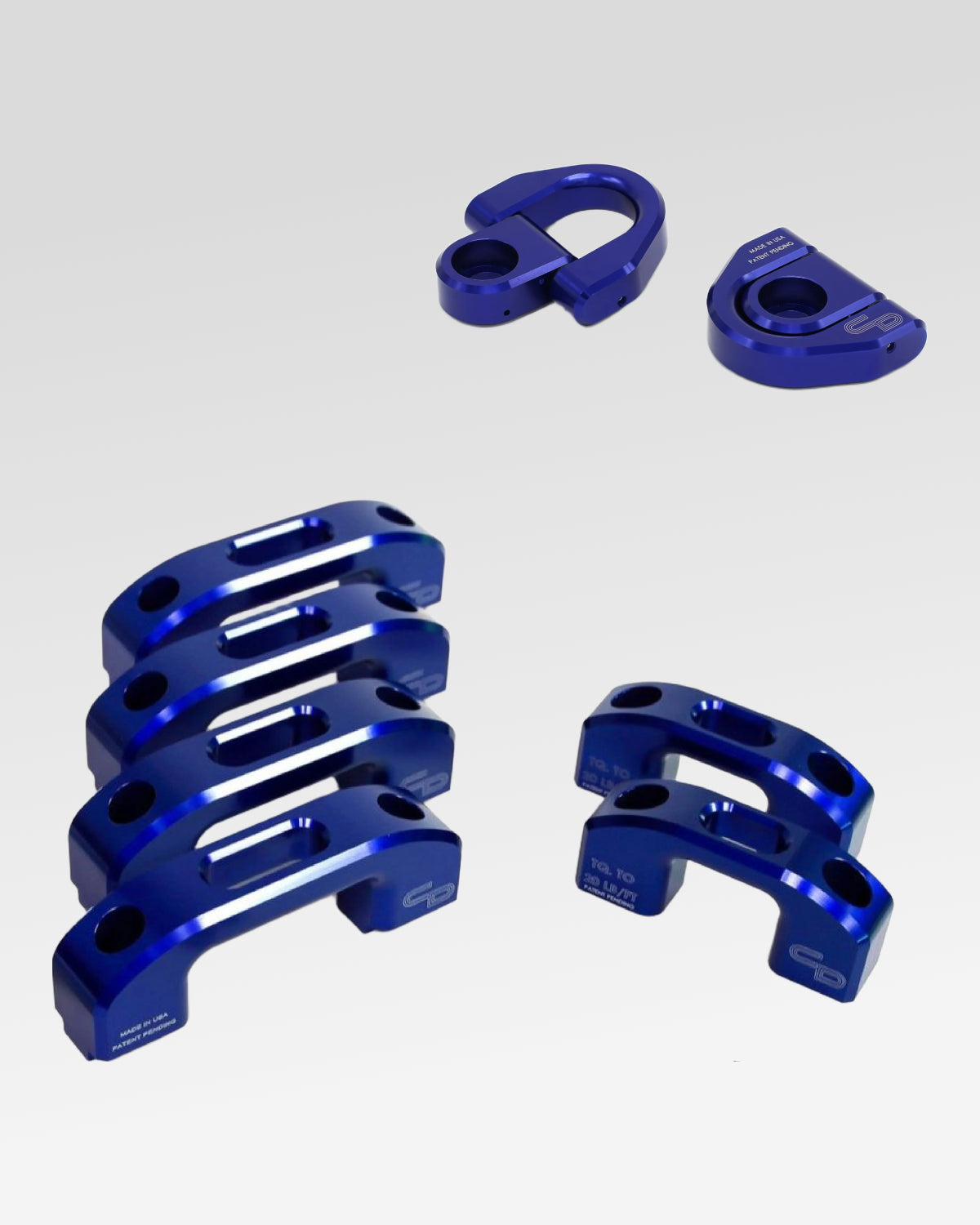 Charvonia Design Complete Bed Tie-Down Kit in Blue Anodized Finish for Toyota Tacoma (2005–Present)