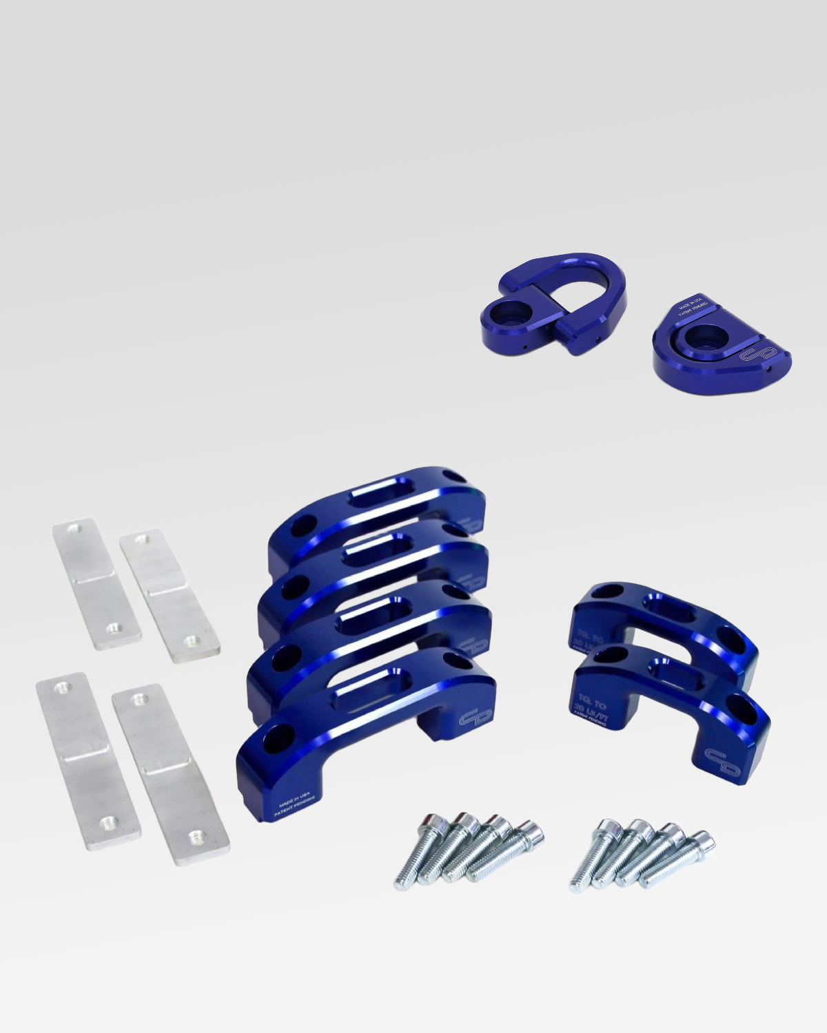 Charvonia Design Complete Bed Tie-Down Kit in Blue Anodized Finish for Toyota Tacoma (2005–Present)