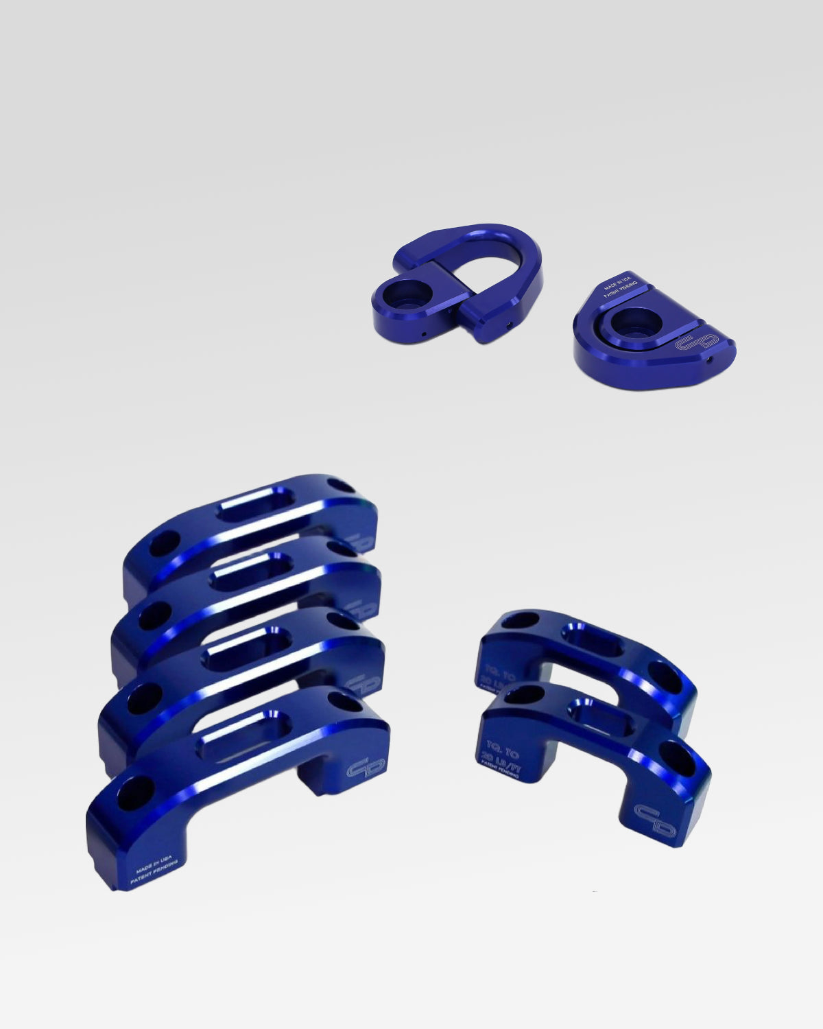 Charvonia Design Complete Bed Tie-Down Kit in Blue Anodized Finish for Toyota Tacoma (2005–Present)