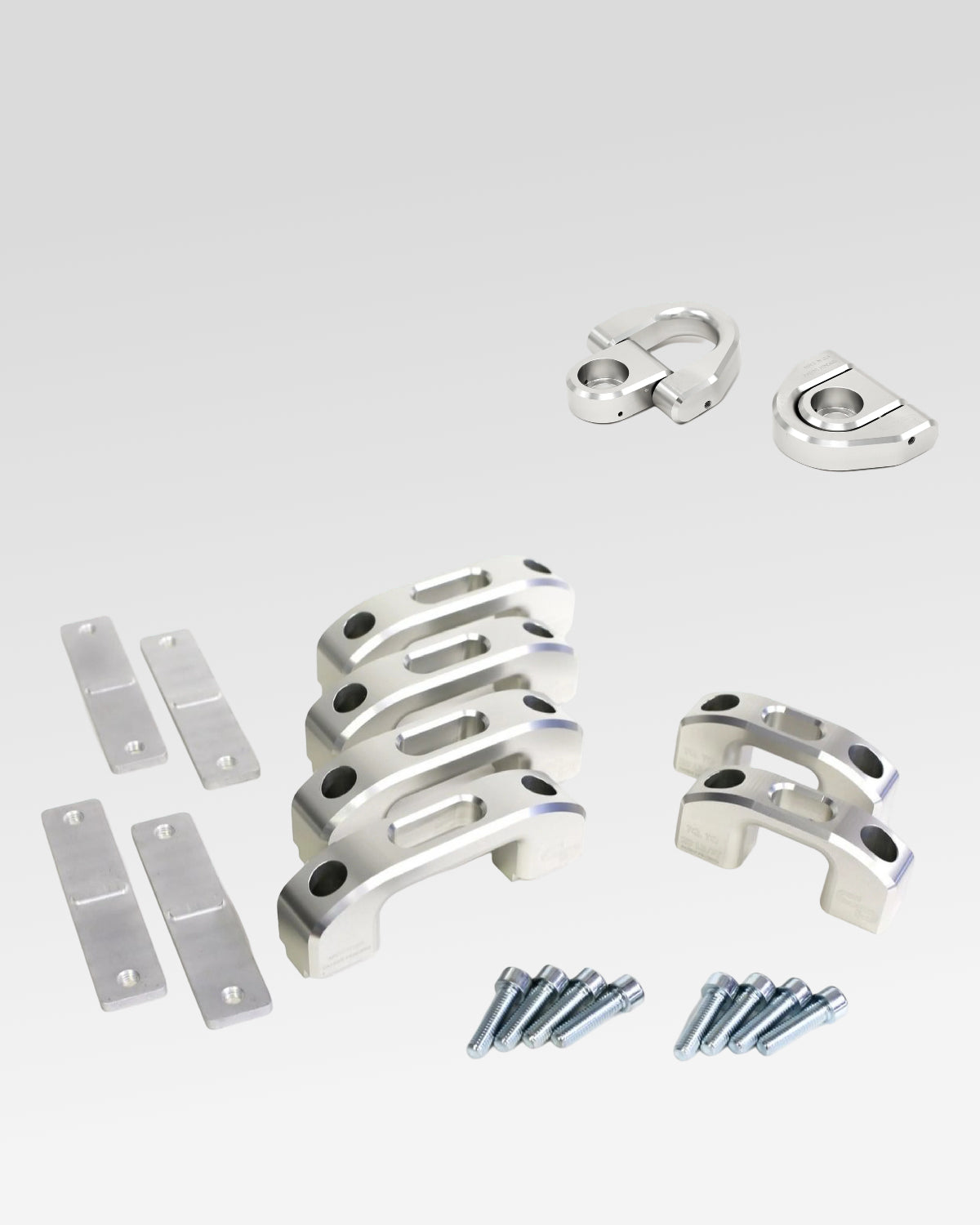 Charvonia Design Complete Bed Tie-Down Kit in Silver Anodized Finish for Toyota Tacoma (2005–Present)