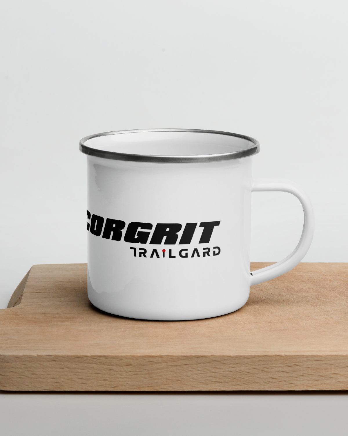 Corgrit Left-Handed Kids' Enamel Camp Mug - White