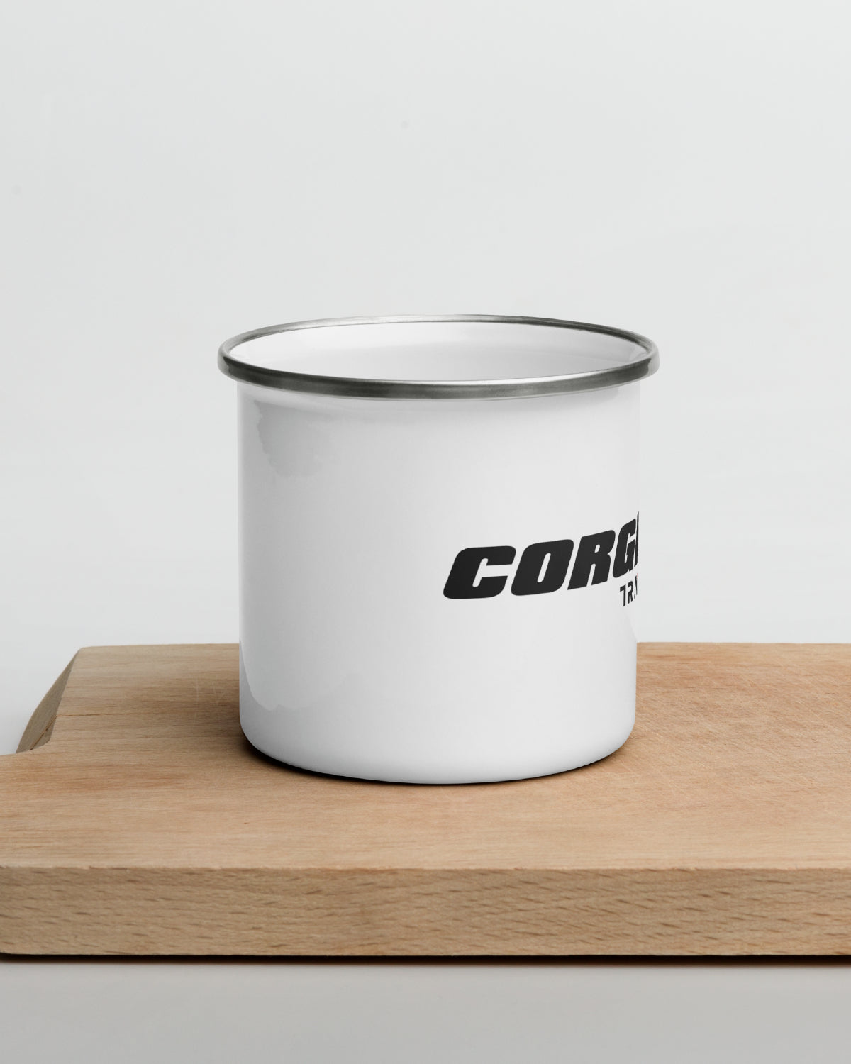 Corgrit Left-Handed Kids' Enamel Camp Mug - White