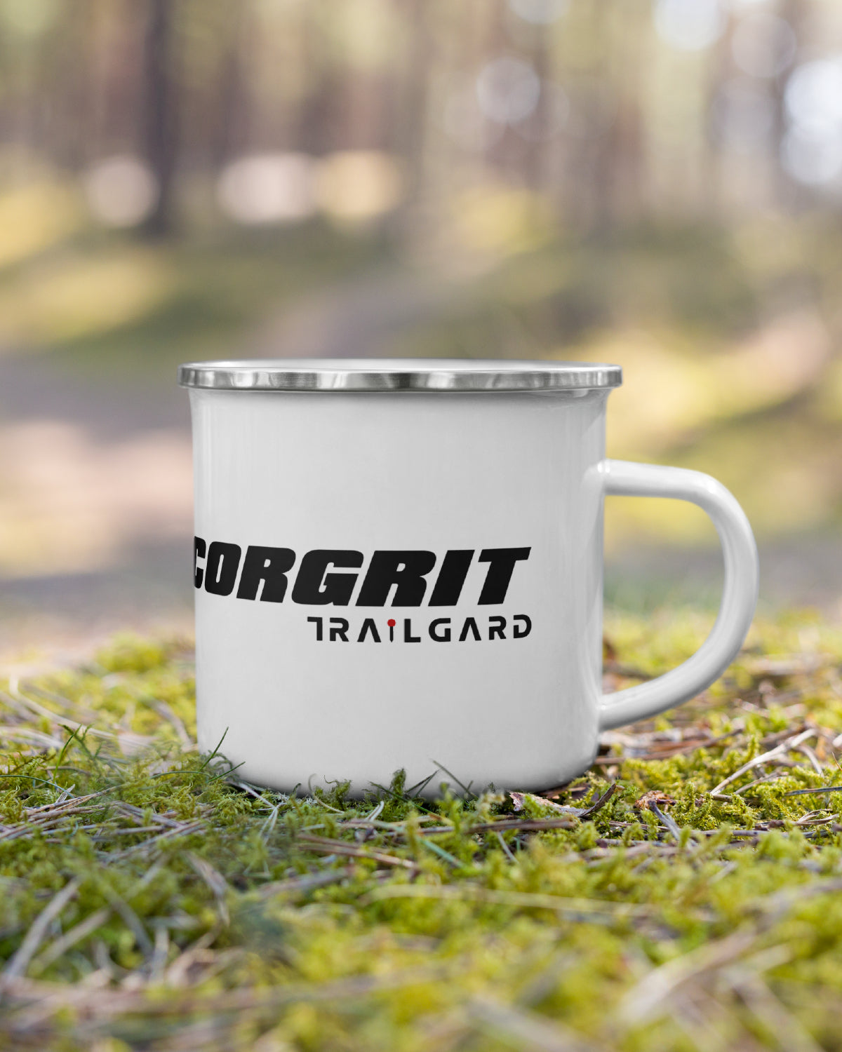 Corgrit Left-Handed Kids' Enamel Camp Mug - White