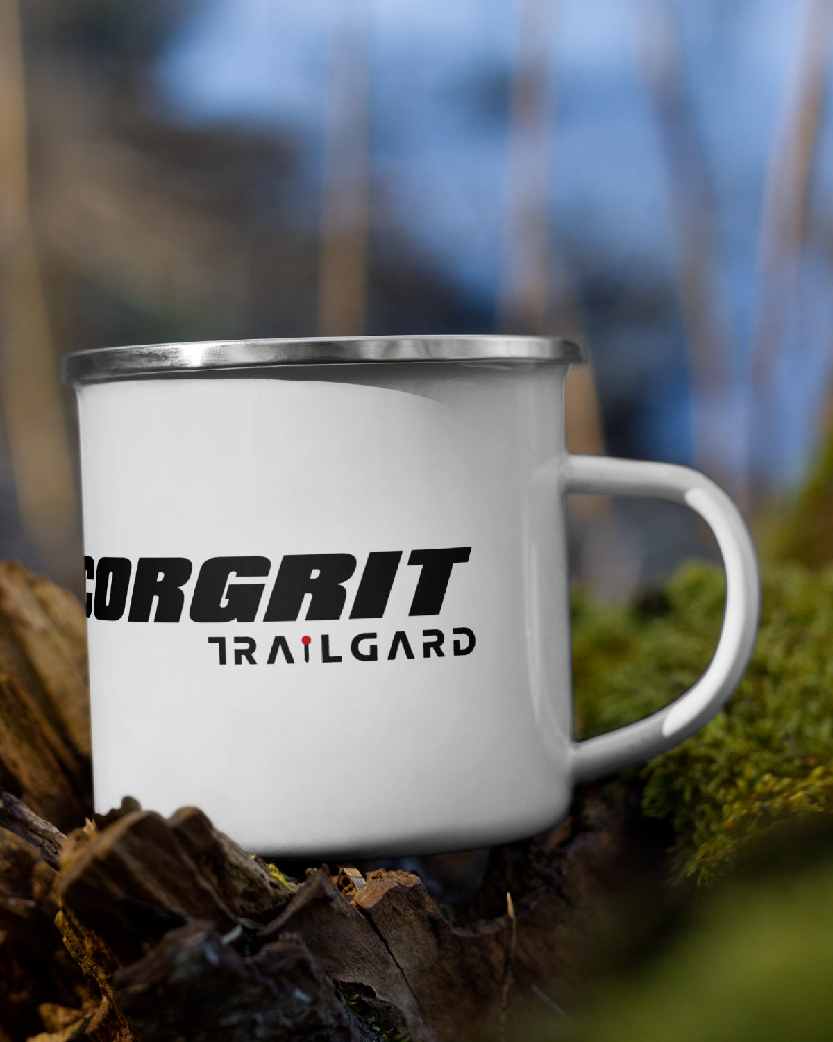 Corgrit Left-Handed Kids' Enamel Camp Mug - White