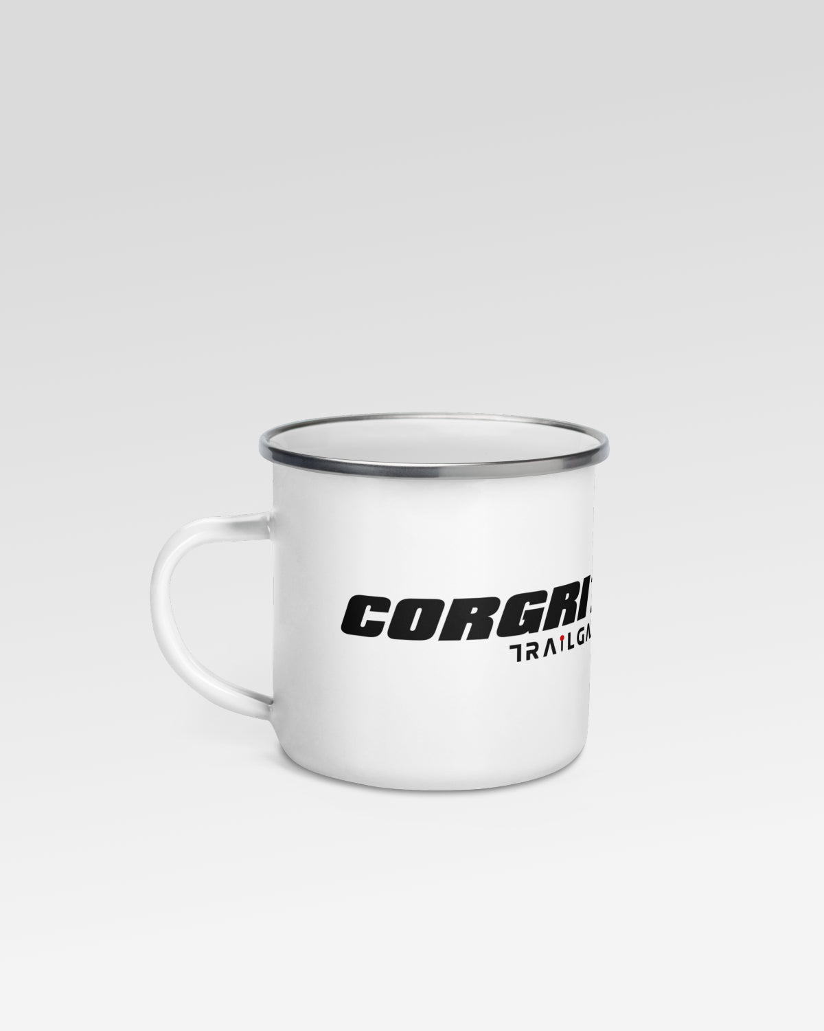 Corgrit Right-Handed Kids' Enamel Camp Mug - White