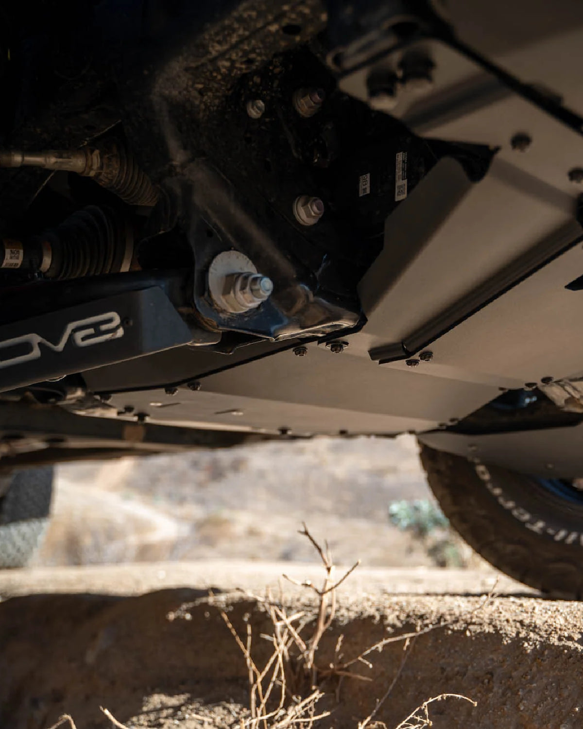 DV8 Offroad 3.5 mm Steel Rear Section Engine Skid Plate for 4th-Gen Tacoma (2024–Present)