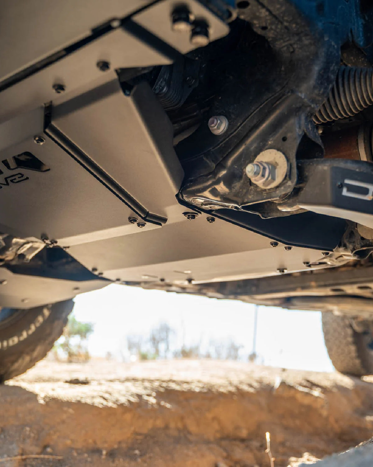 DV8 Offroad 3.5 mm Steel Rear Section Engine Skid Plate for Land Cruiser 250 Series (2024–Present)