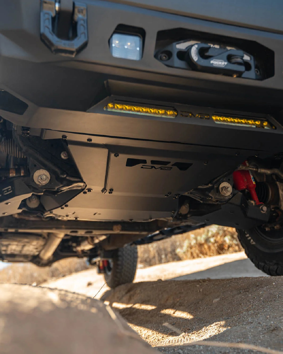 DV8 Offroad 5 mm Steel Rear Section Engine Skid Plate for 6th-Gen 4Runner (2025–Present)