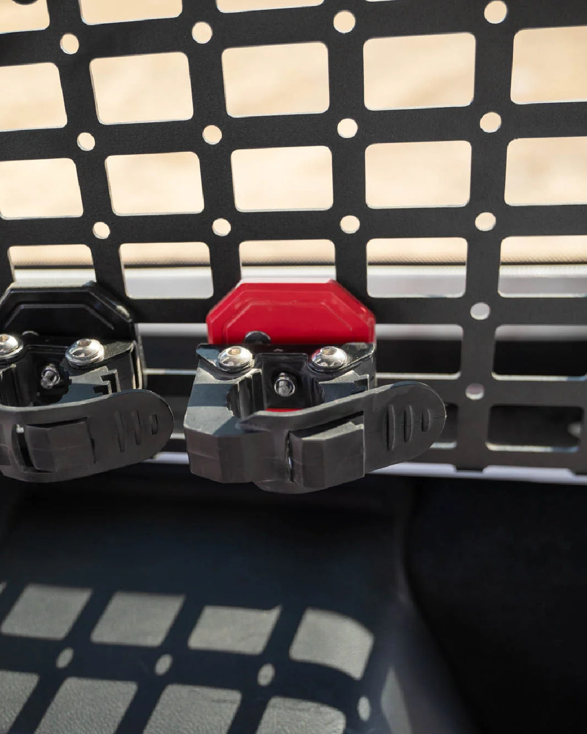 DV8 Offroad MOLLE Panel-Mounted Quick-Release Clamps in Red - Pair