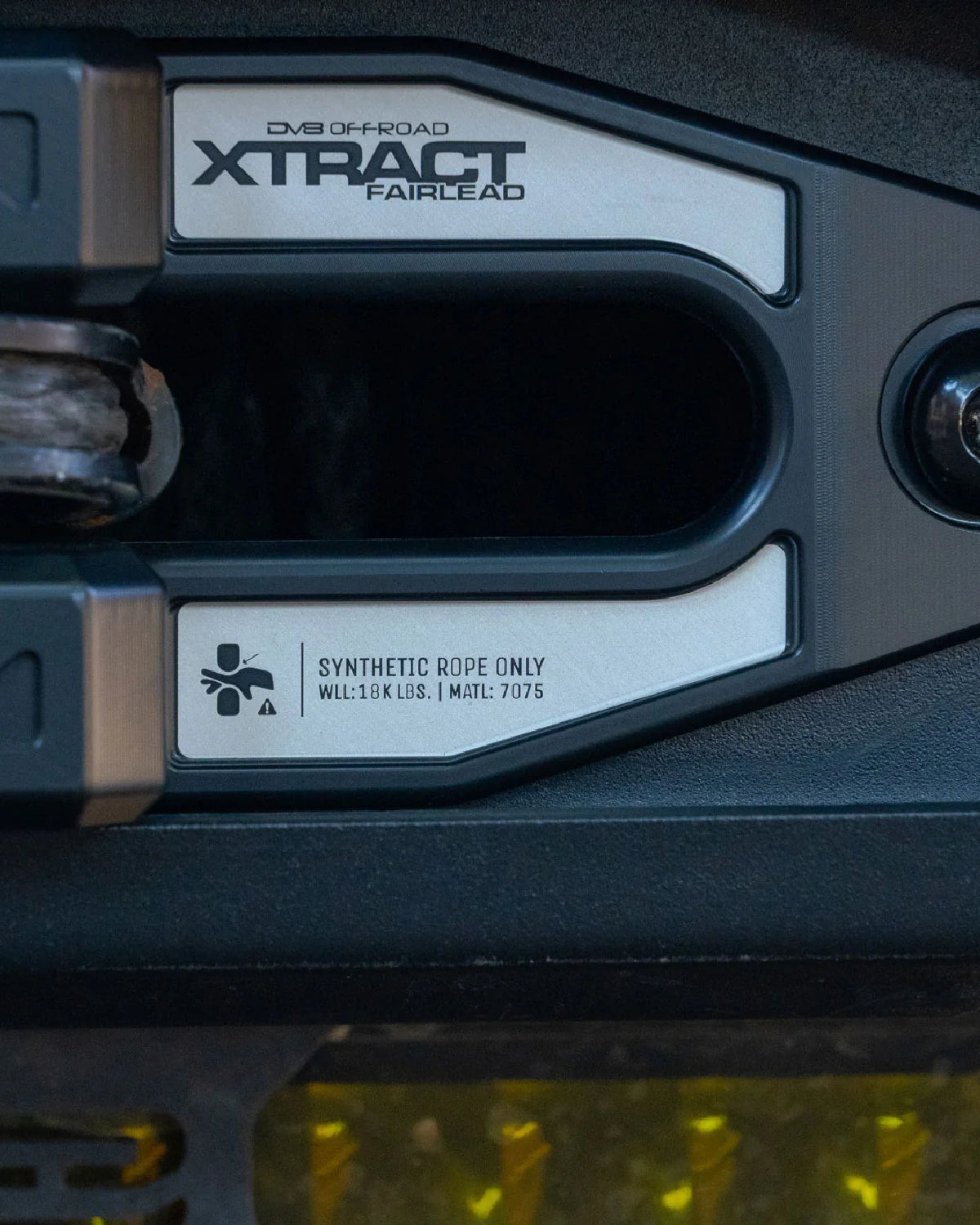 DV8 Offroad Xtract Fairlead with Recovery Shackle in Black Anodized Finish