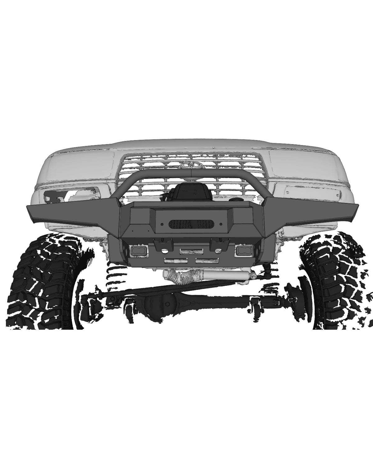 Dissent Off-Road Extreme-Clearance Front Bumper for Land Cruiser 80 Series (1991–1997) & LX 450 (1996–1997)